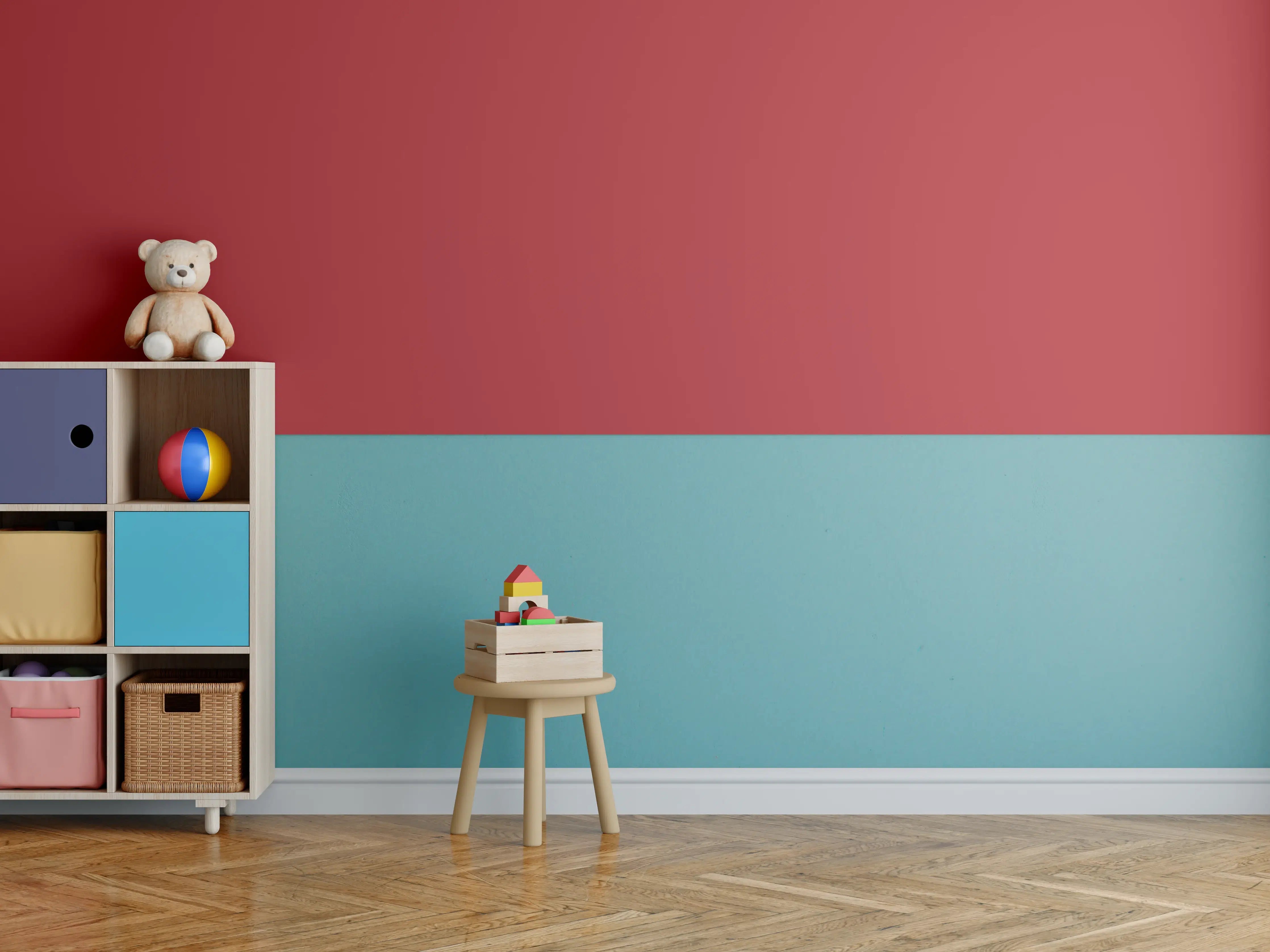 Kinderzimmer Wandgestaltung - RAL 3001 (Signalrot)