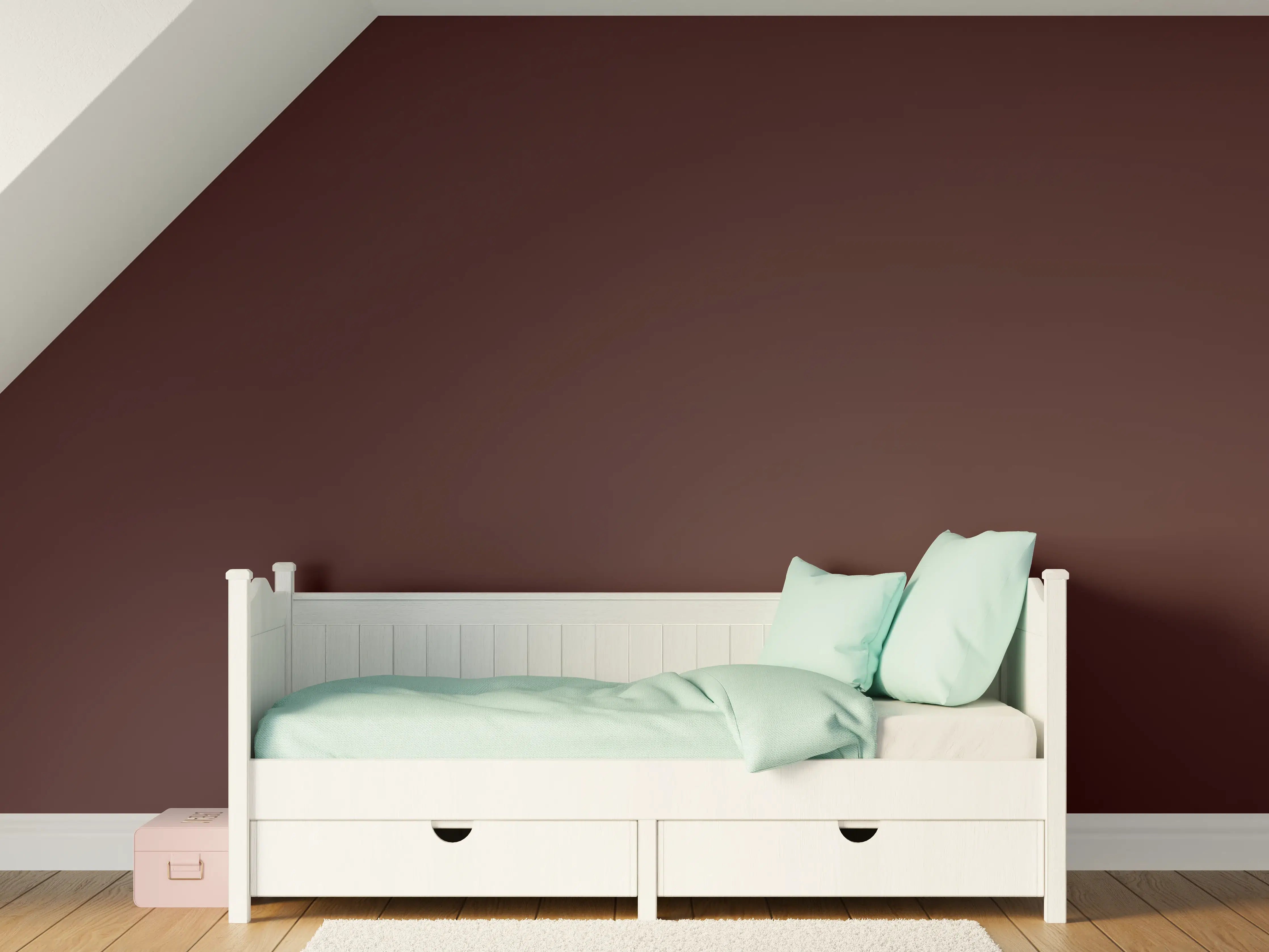 Kinderzimmer Wandgestaltung - RAL 3007 (Schwarzrot)