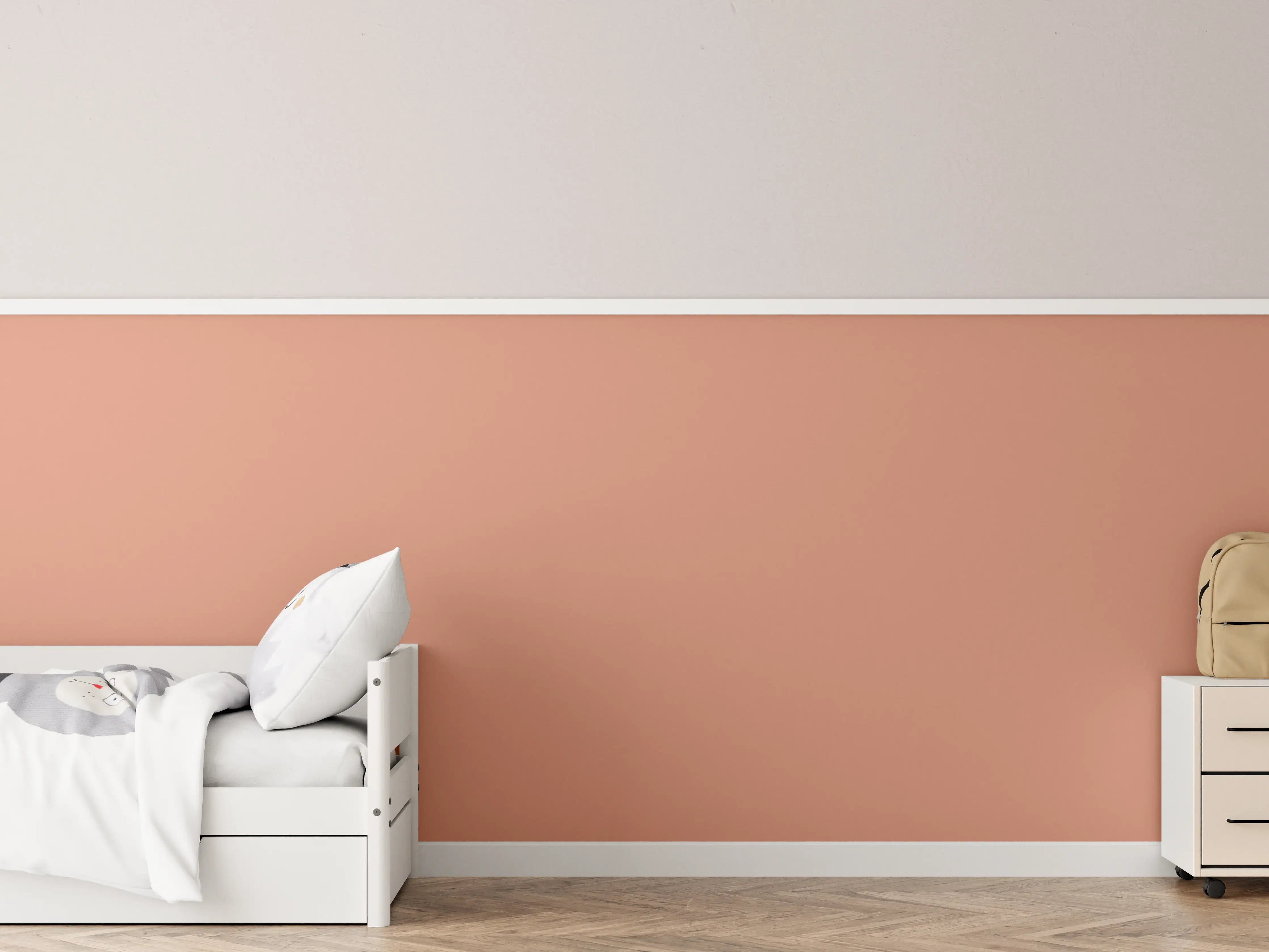 Kinderzimmer Wandgestaltung - RAL 3012 (Beige-Rot)