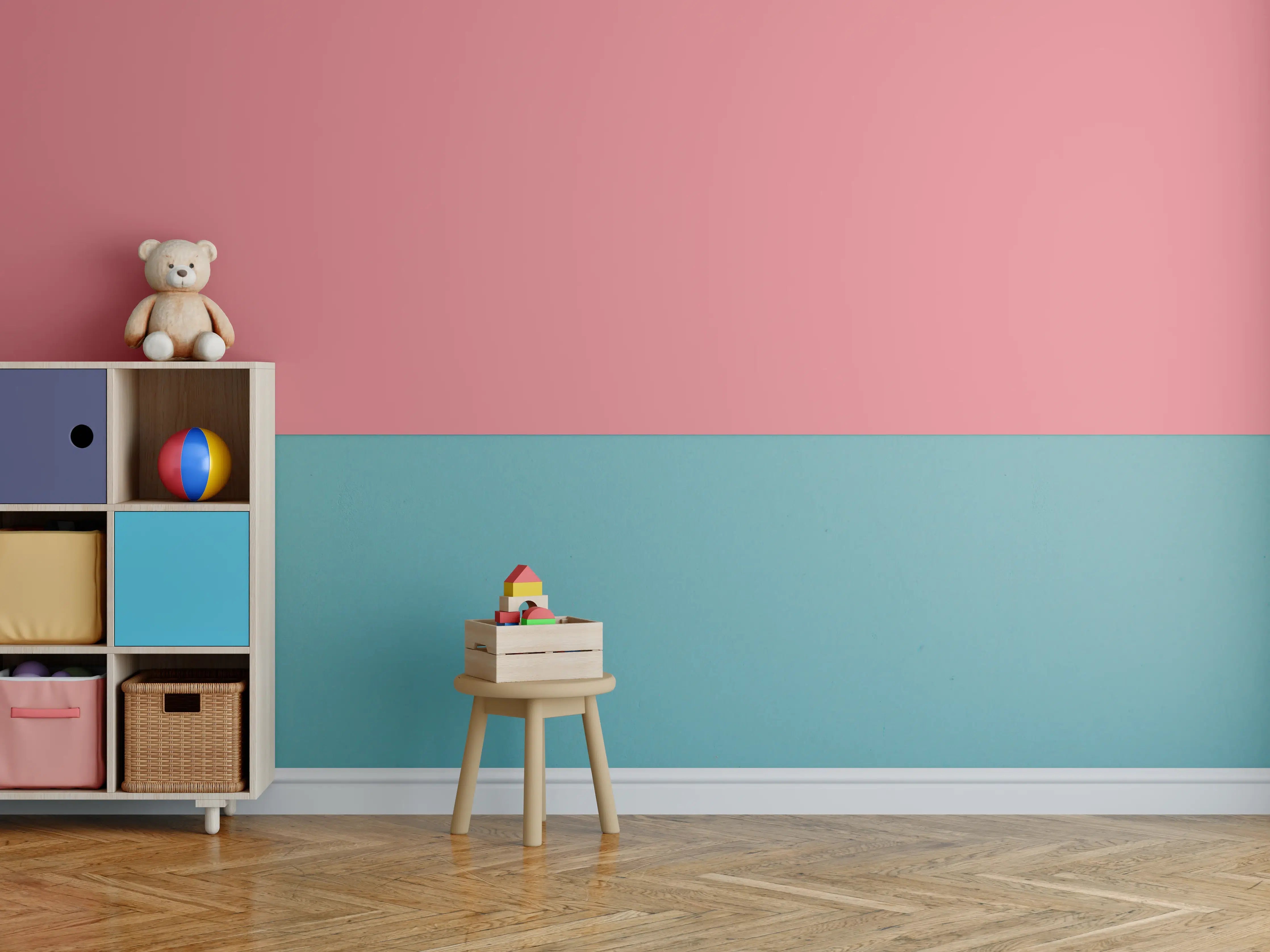 Kinderzimmer Wandgestaltung - RAL 3014 (Altrosa)