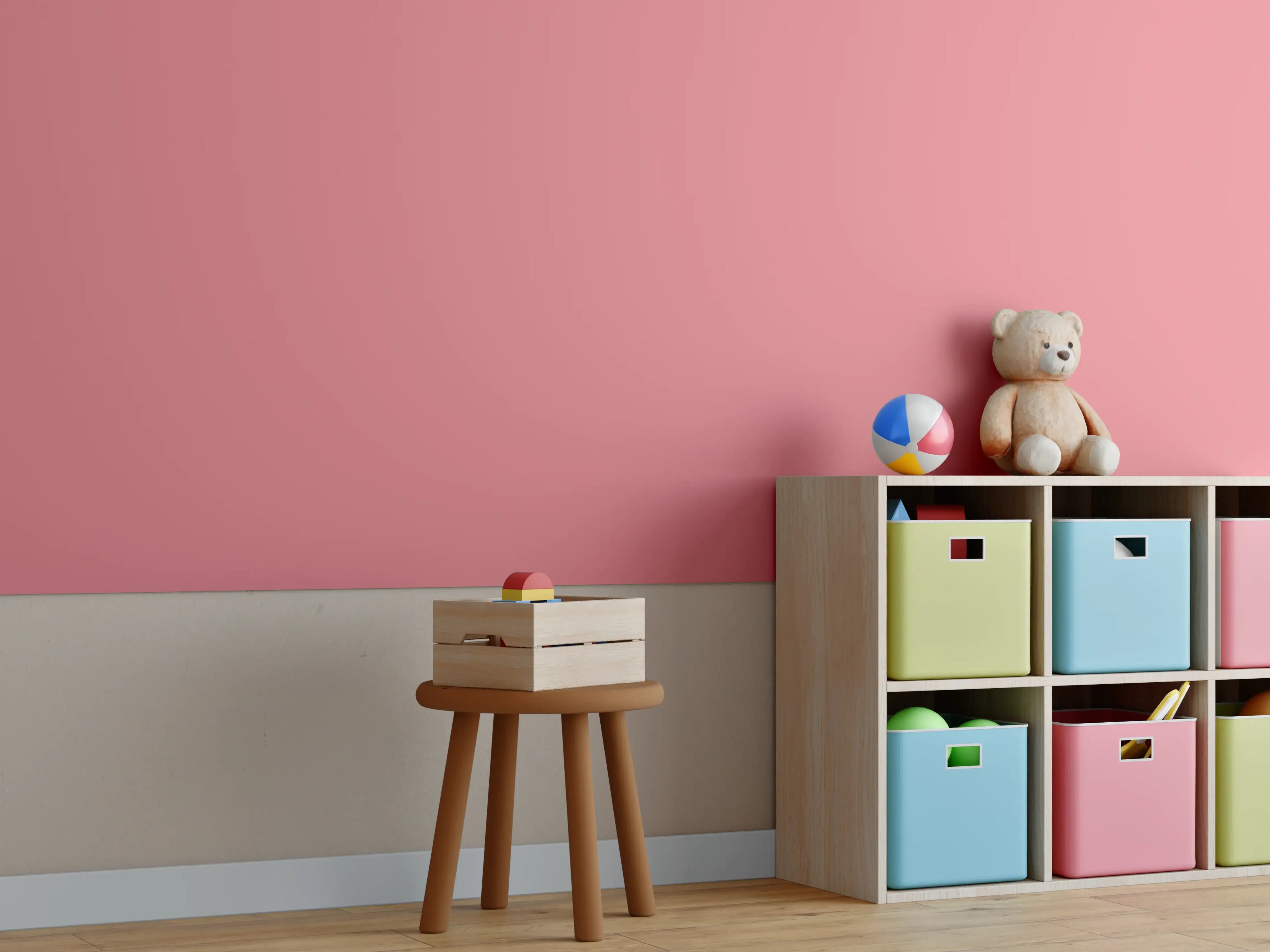 Kinderzimmer Wandgestaltung - RAL 3014 (Altrosa)