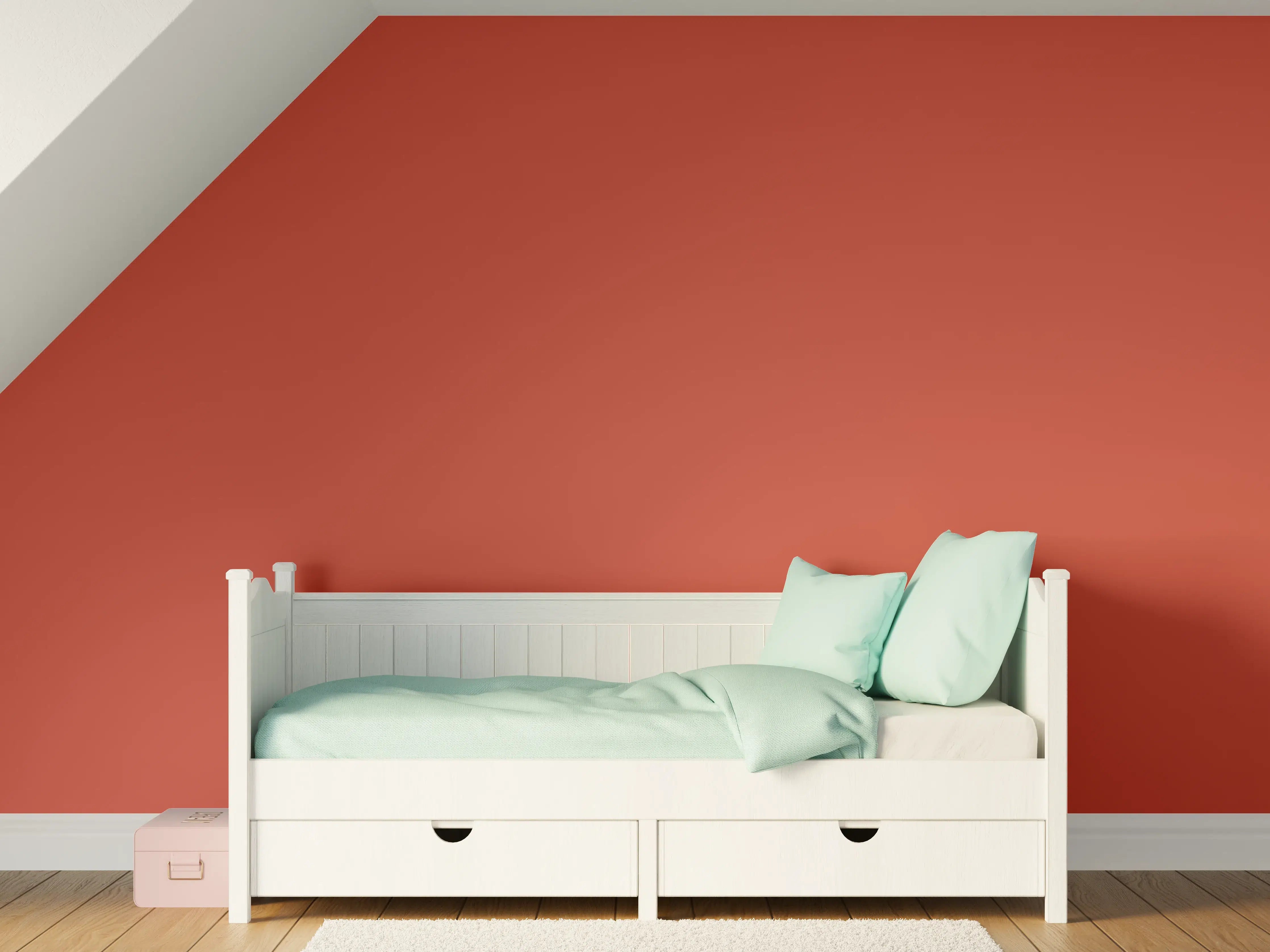 Kinderzimmer Wandgestaltung - RAL 3016 (Korallenrot)