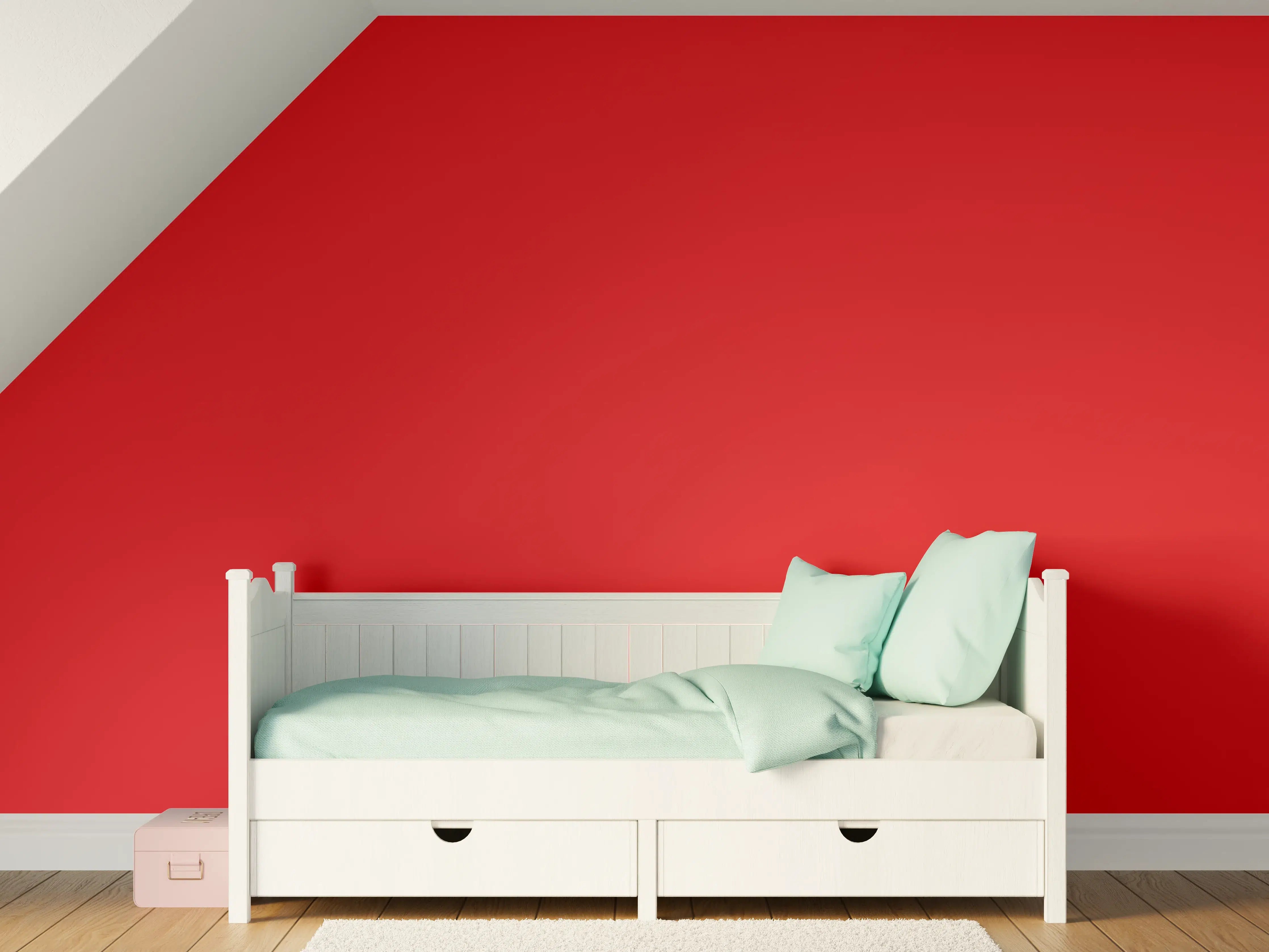 Kinderzimmer Wandgestaltung - RAL 3020 (Verkehrsrot)