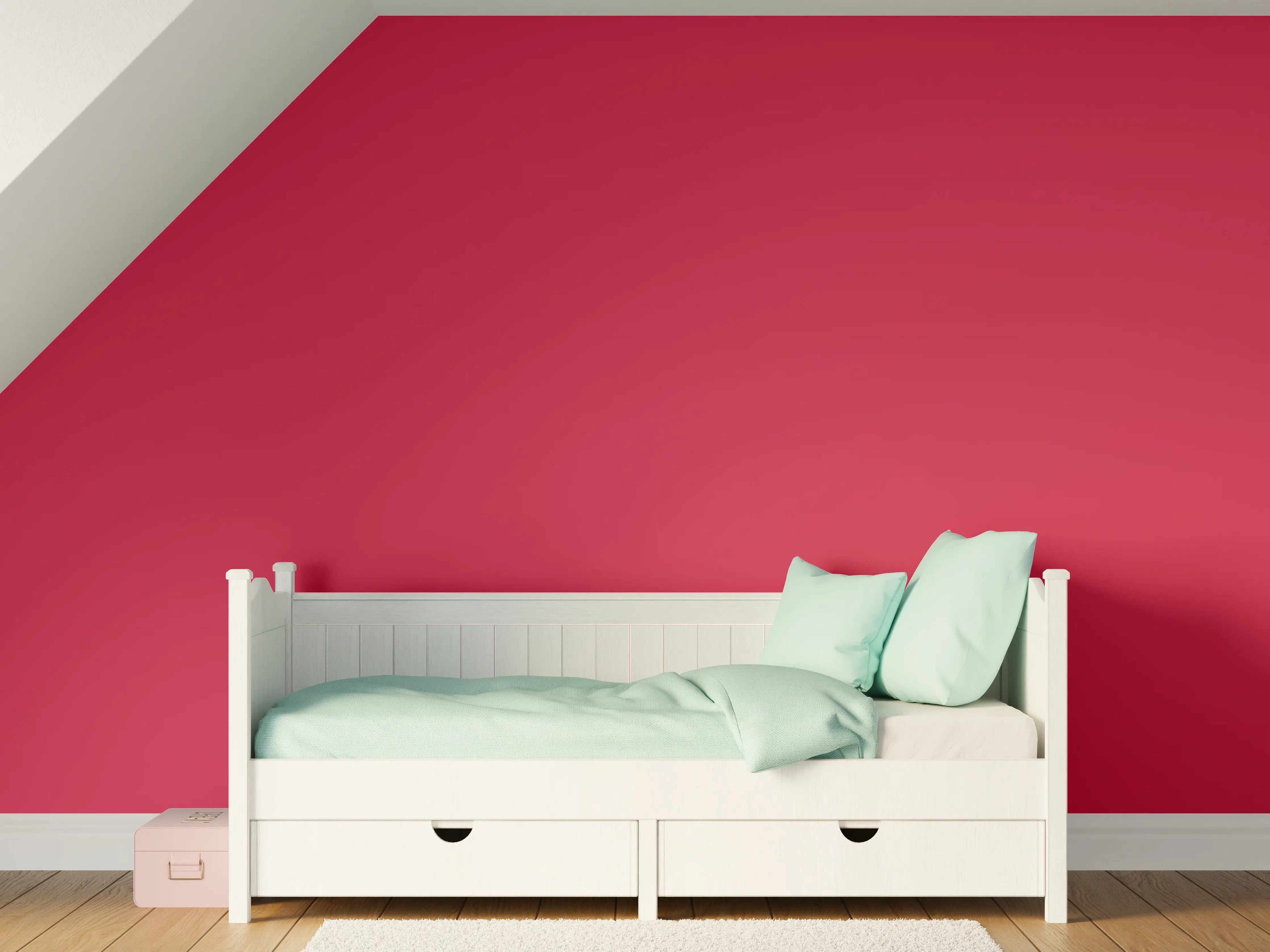 Kinderzimmer Wandgestaltung - RAL 3027 (Himbeerrot)