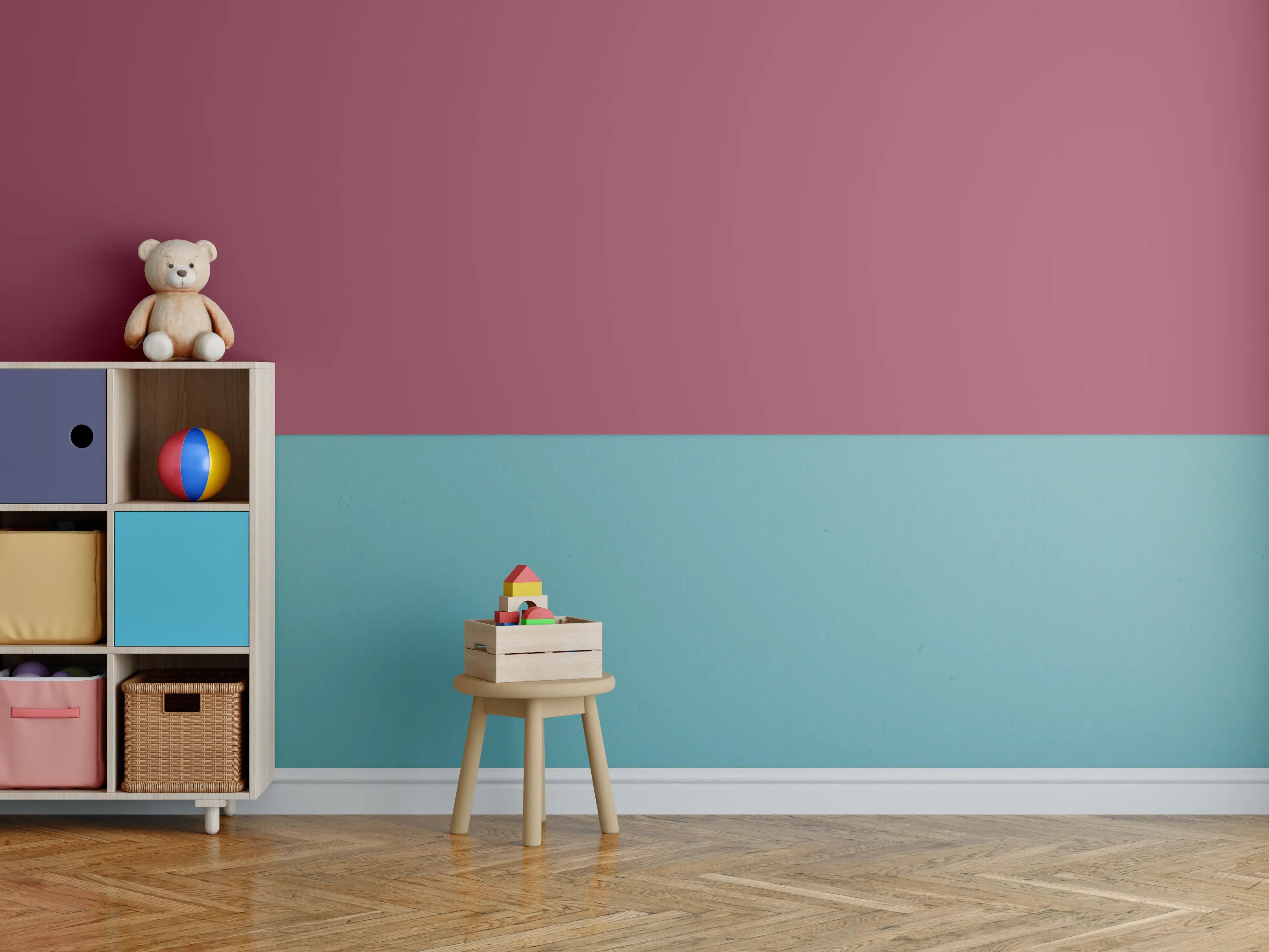 Kinderzimmer Wandgestaltung - RAL 4002 (Rotviolett)