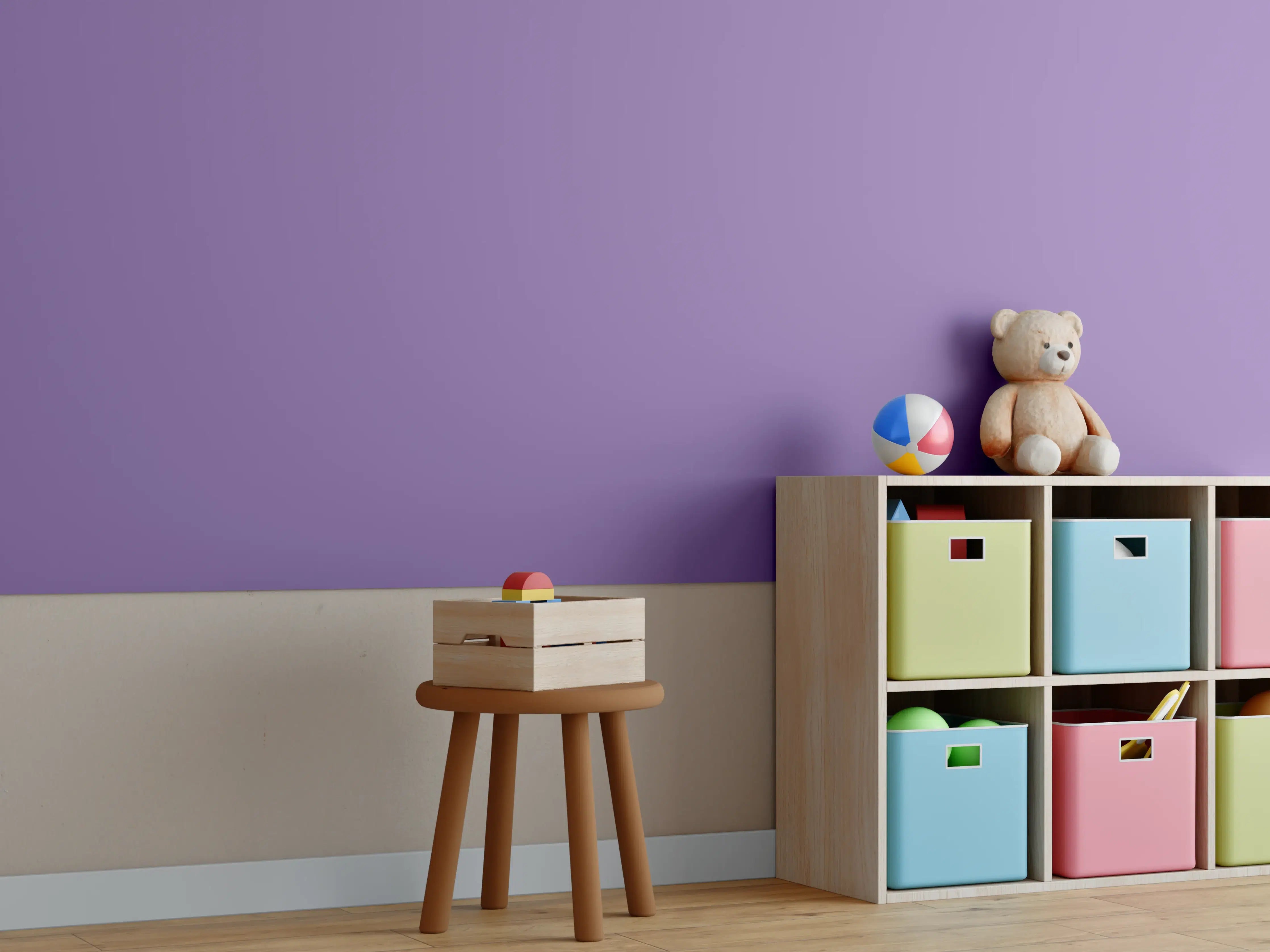 Kinderzimmer Wandgestaltung - RAL 4005 (Fliederblau)