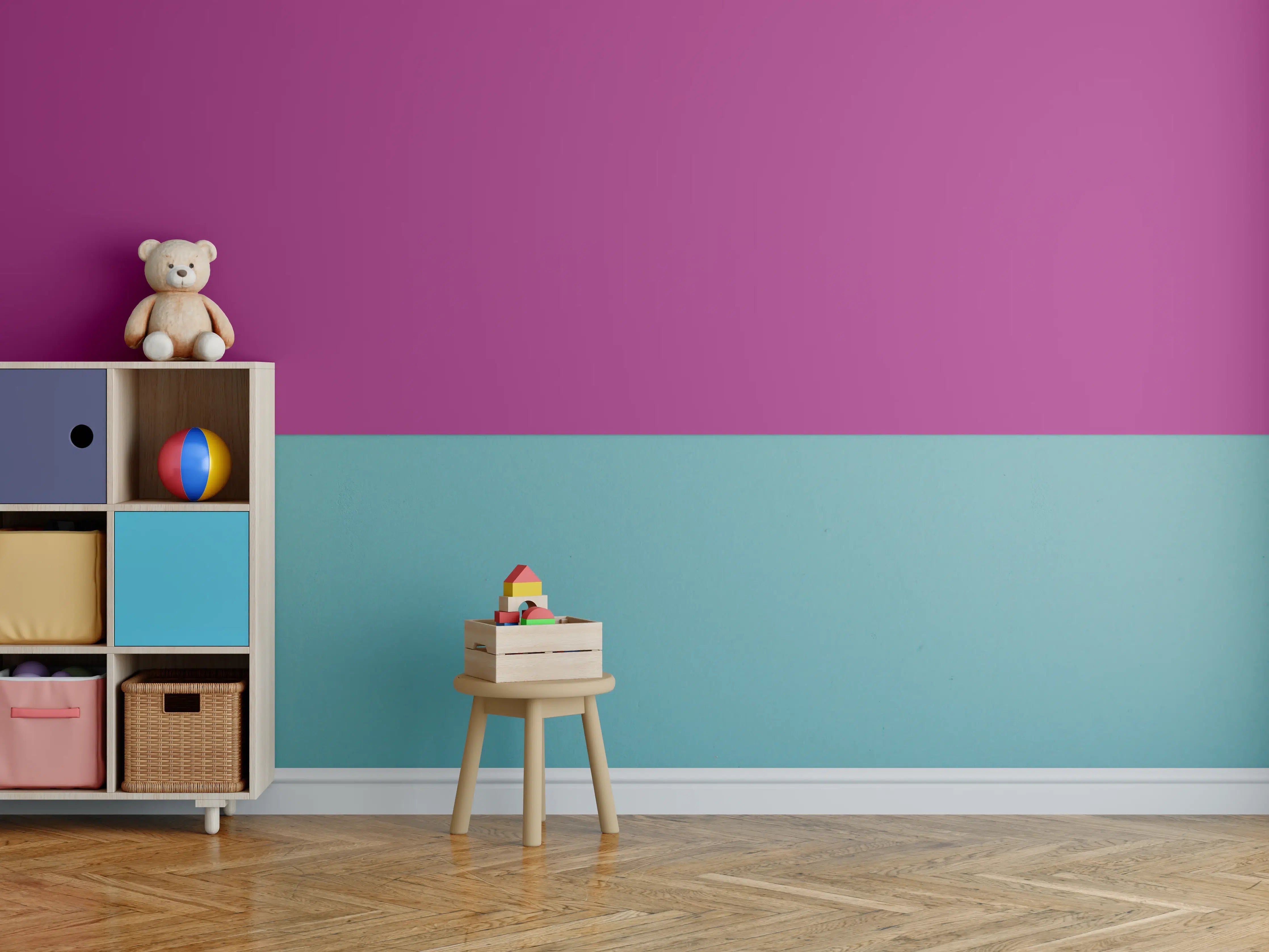 Kinderzimmer Wandgestaltung - RAL 4006 (Verkehrsviolett)