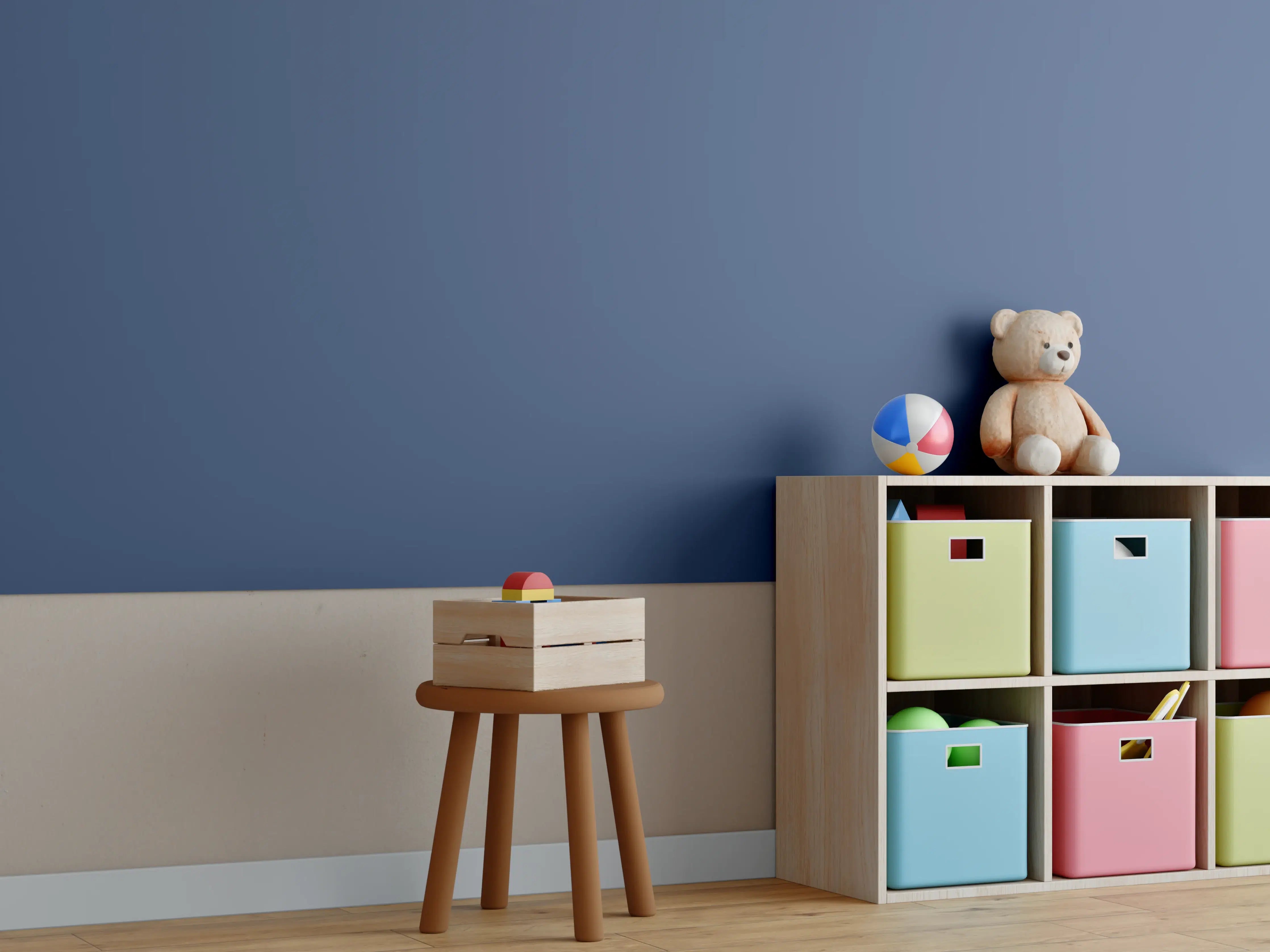 Kinderzimmer Wandgestaltung - RAL 5000 (Violettblau)
