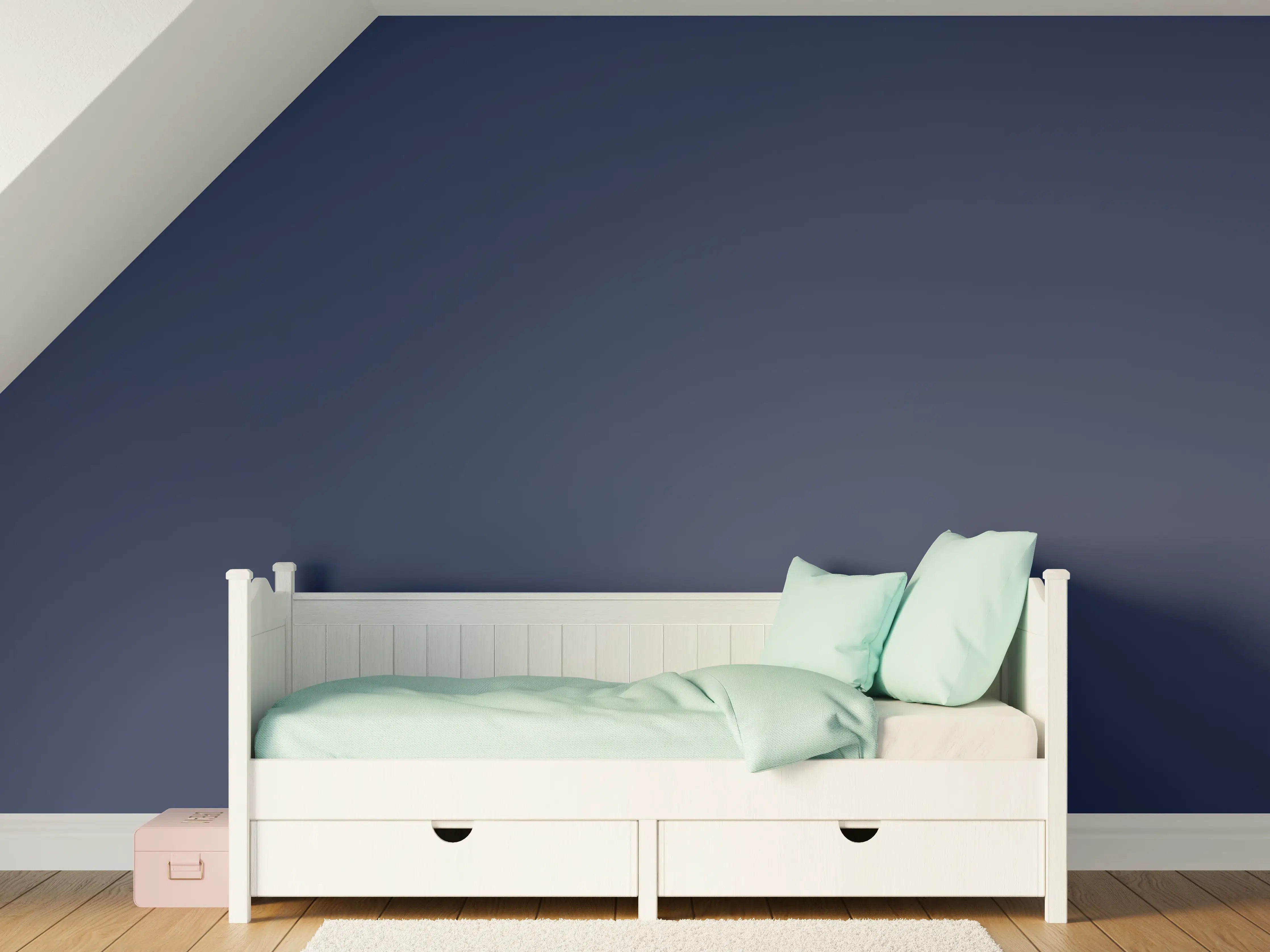 Kinderzimmer Wandgestaltung - RAL 5003 (Saphirblau)