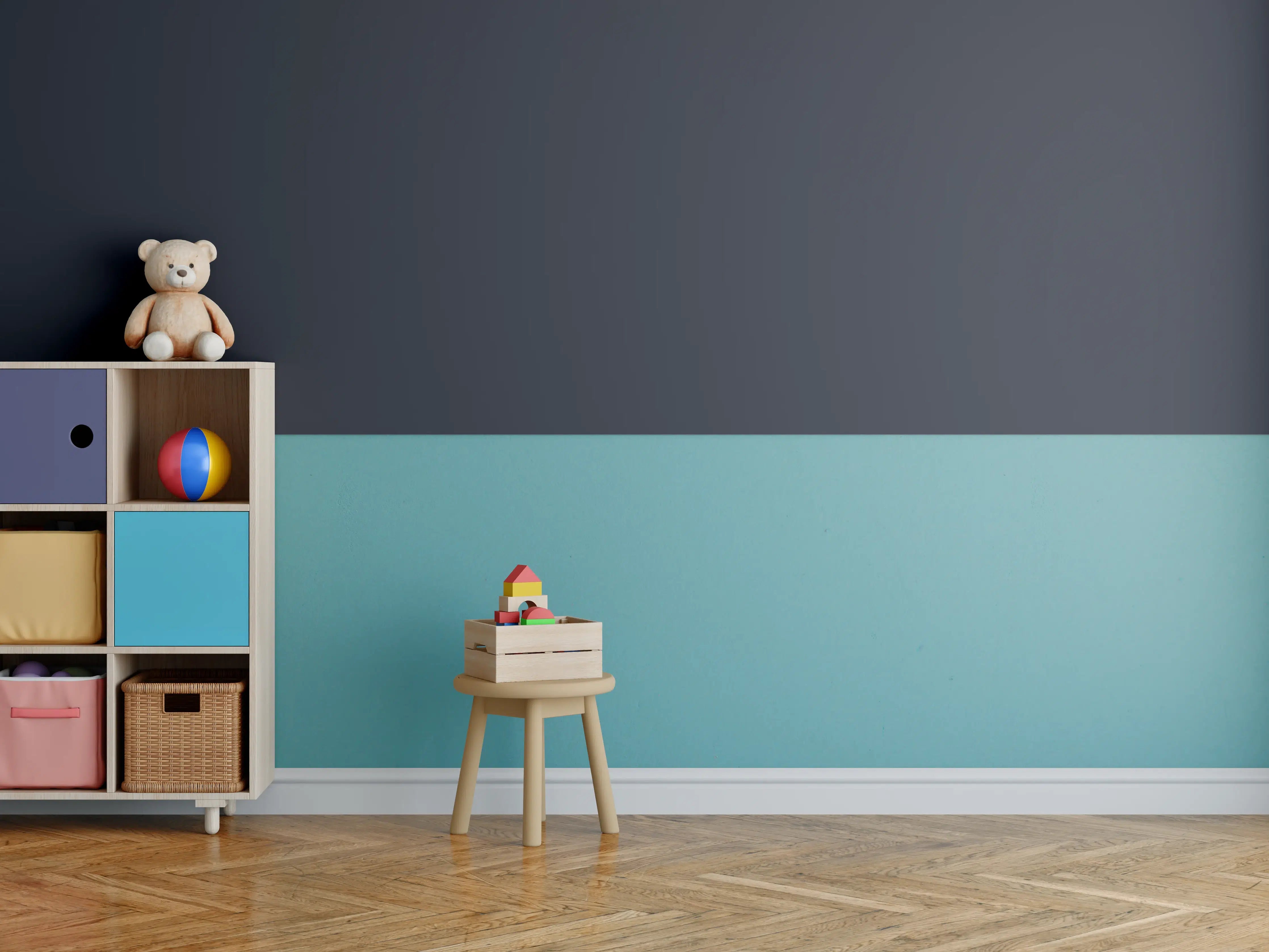 Kinderzimmer Wandgestaltung - RAL 5004 (Schwarzblau)