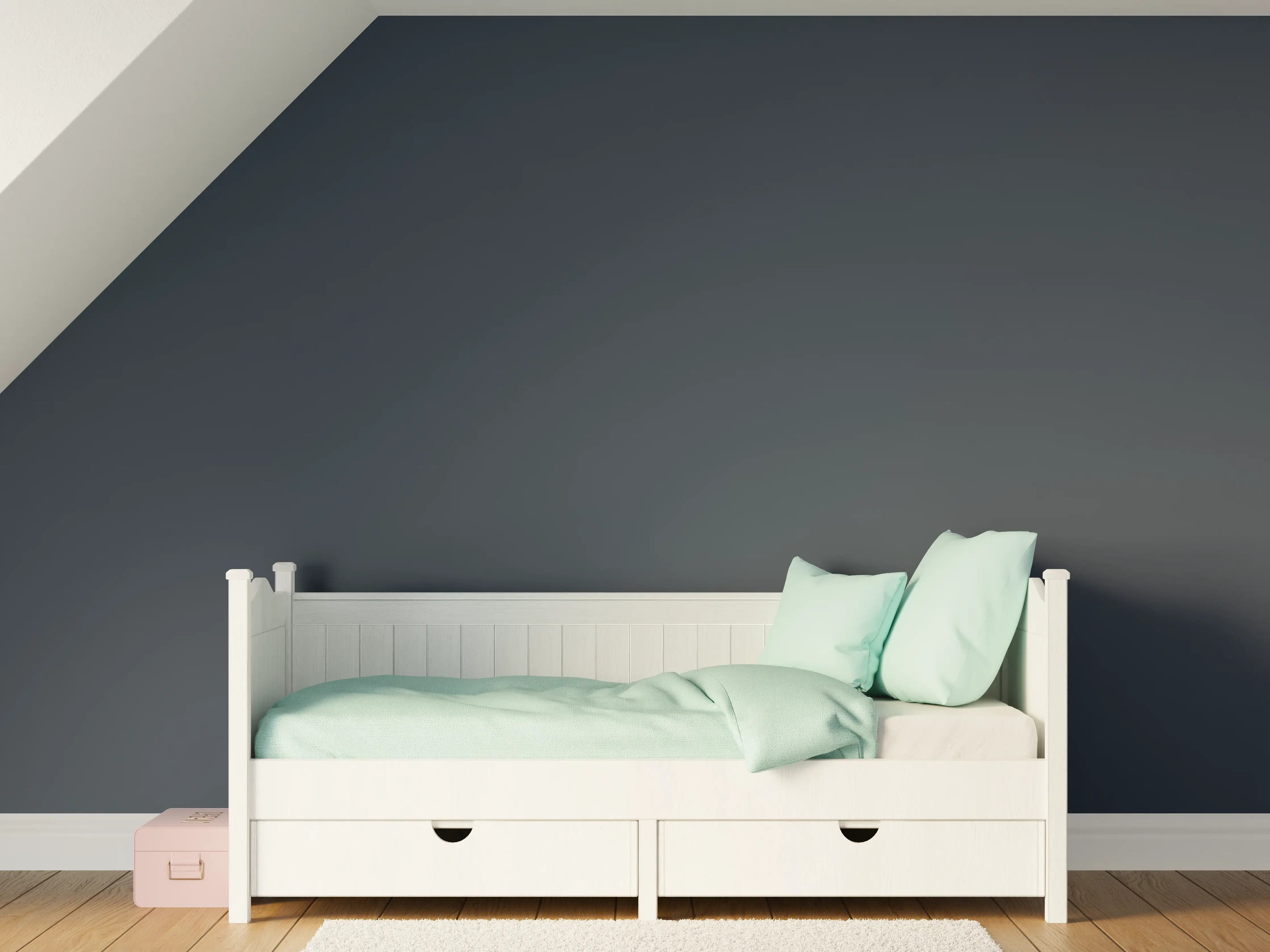 Kinderzimmer Wandgestaltung - RAL 5008 (Graublau)