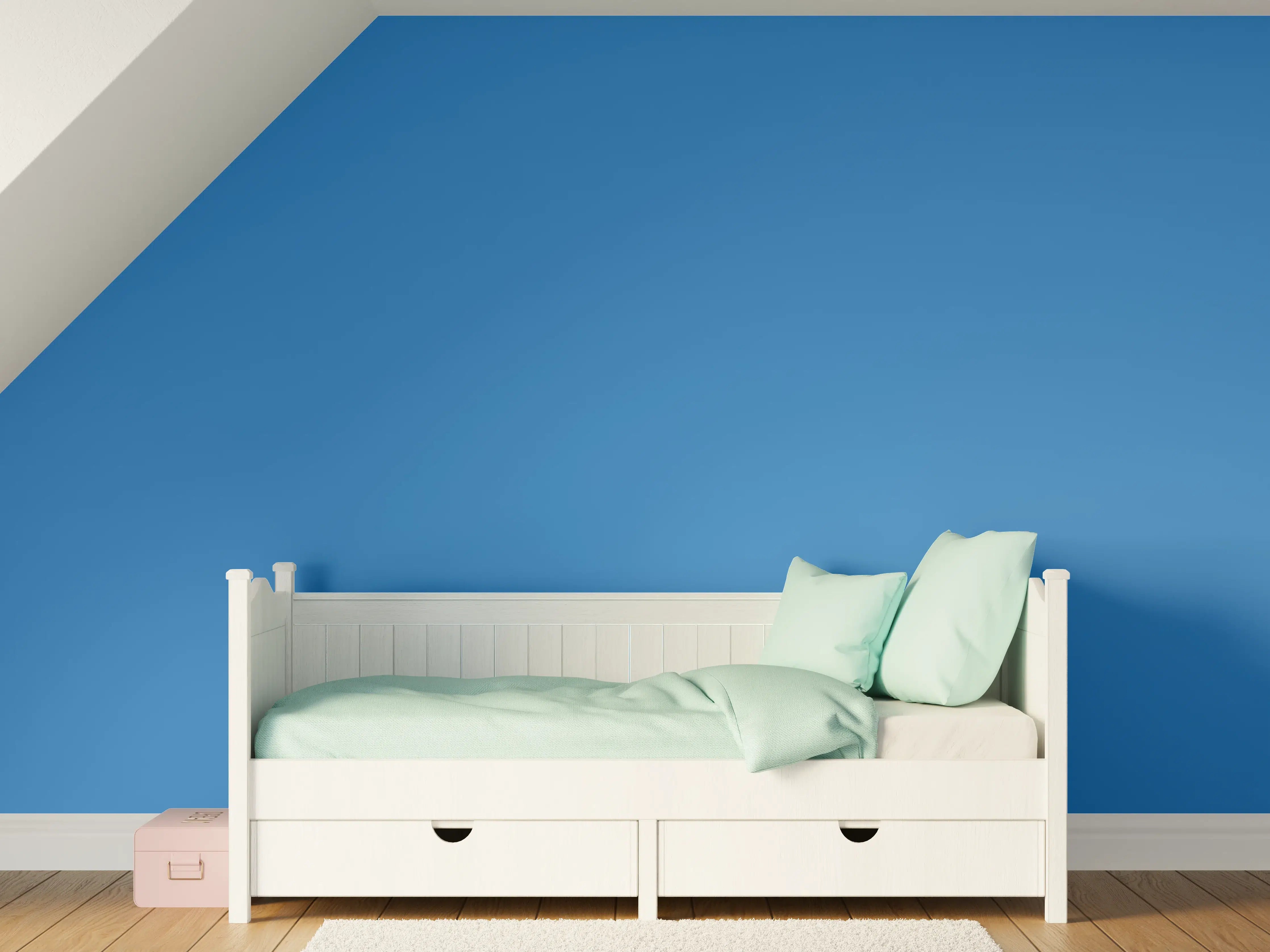 Kinderzimmer Wandgestaltung - RAL 5015 (Himmelblau)