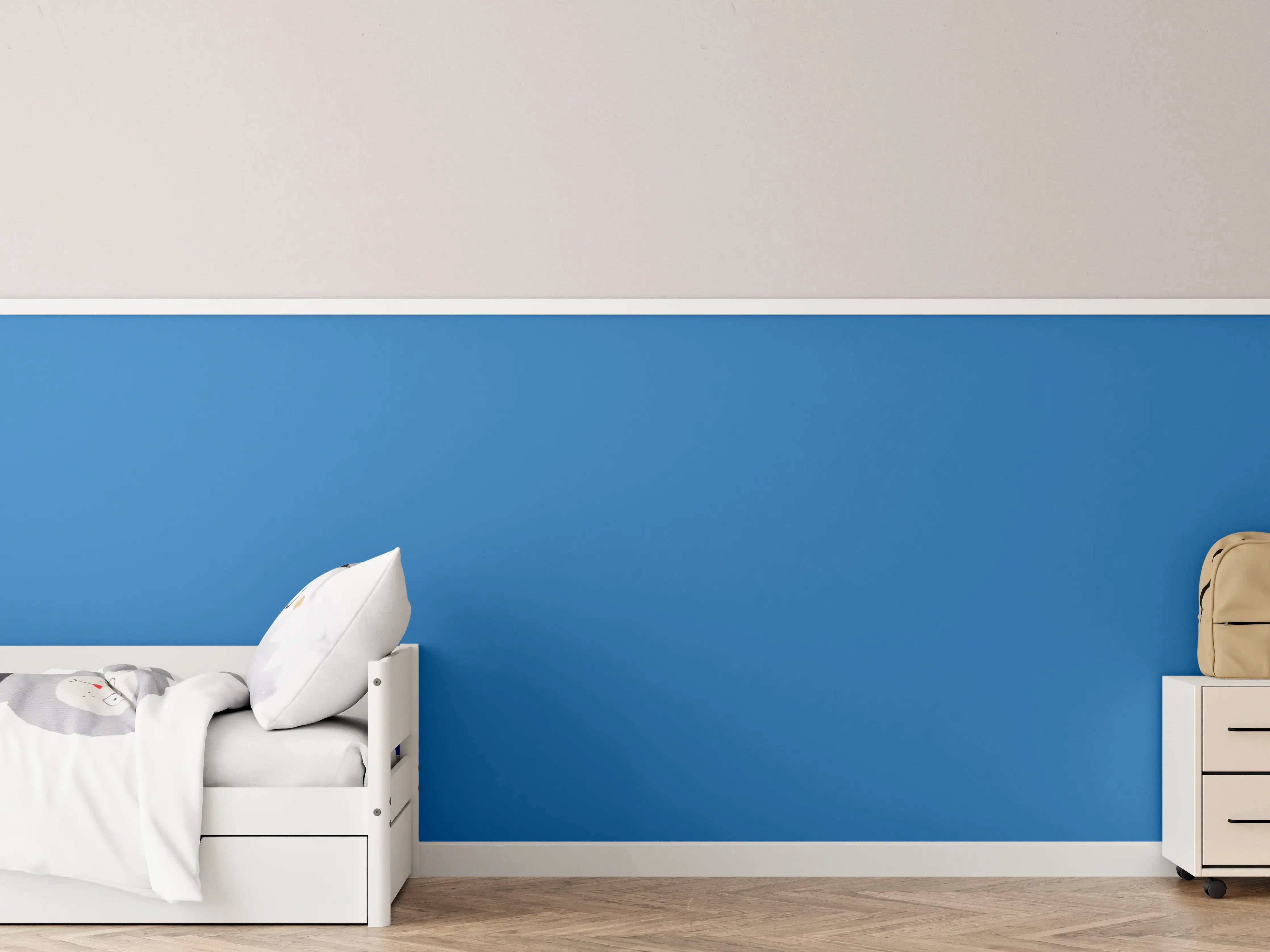 Kinderzimmer Wandgestaltung - RAL 5015 (Himmelblau)