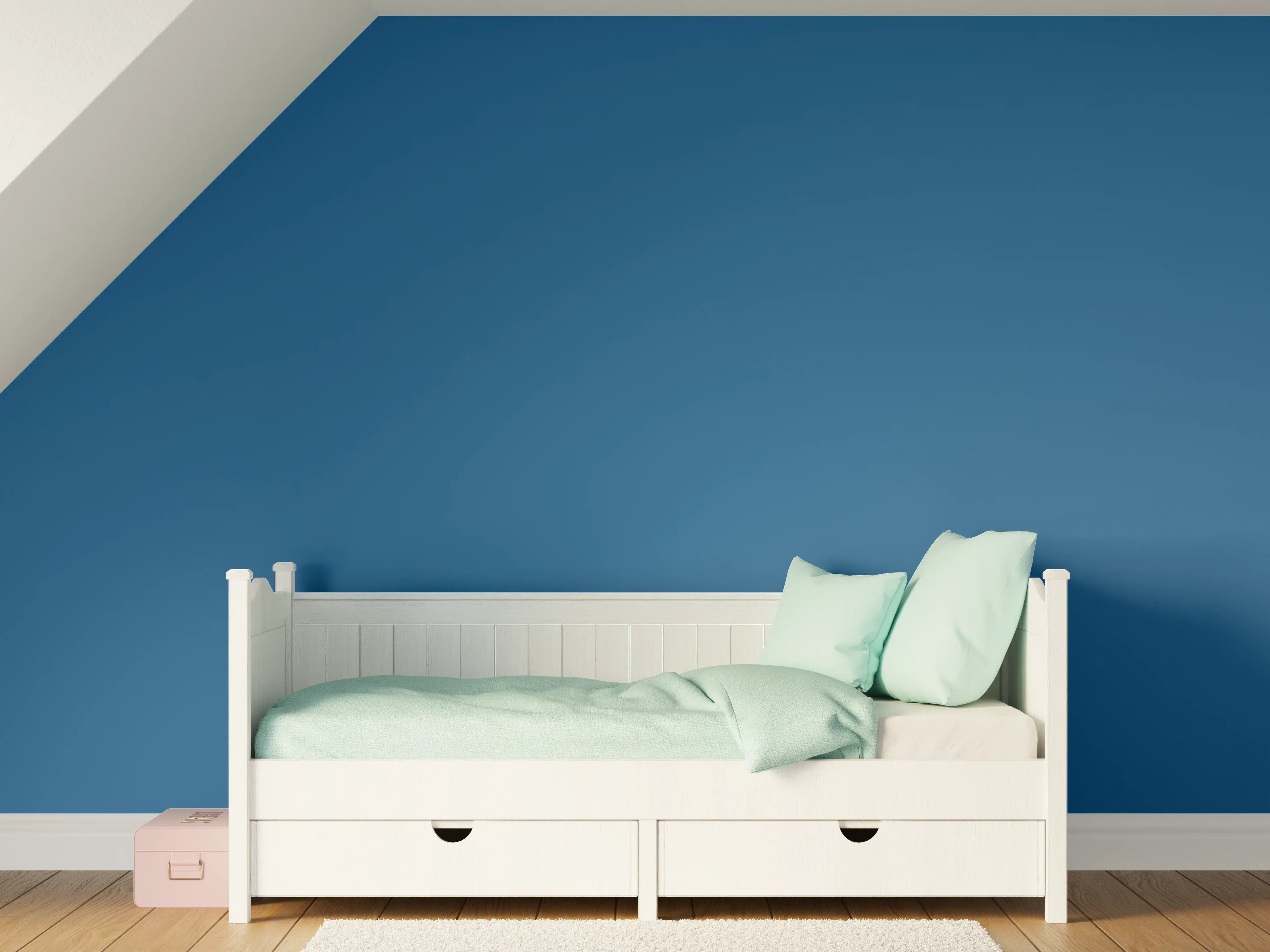 Kinderzimmer Wandgestaltung - RAL 5019 (Capri-Blau)