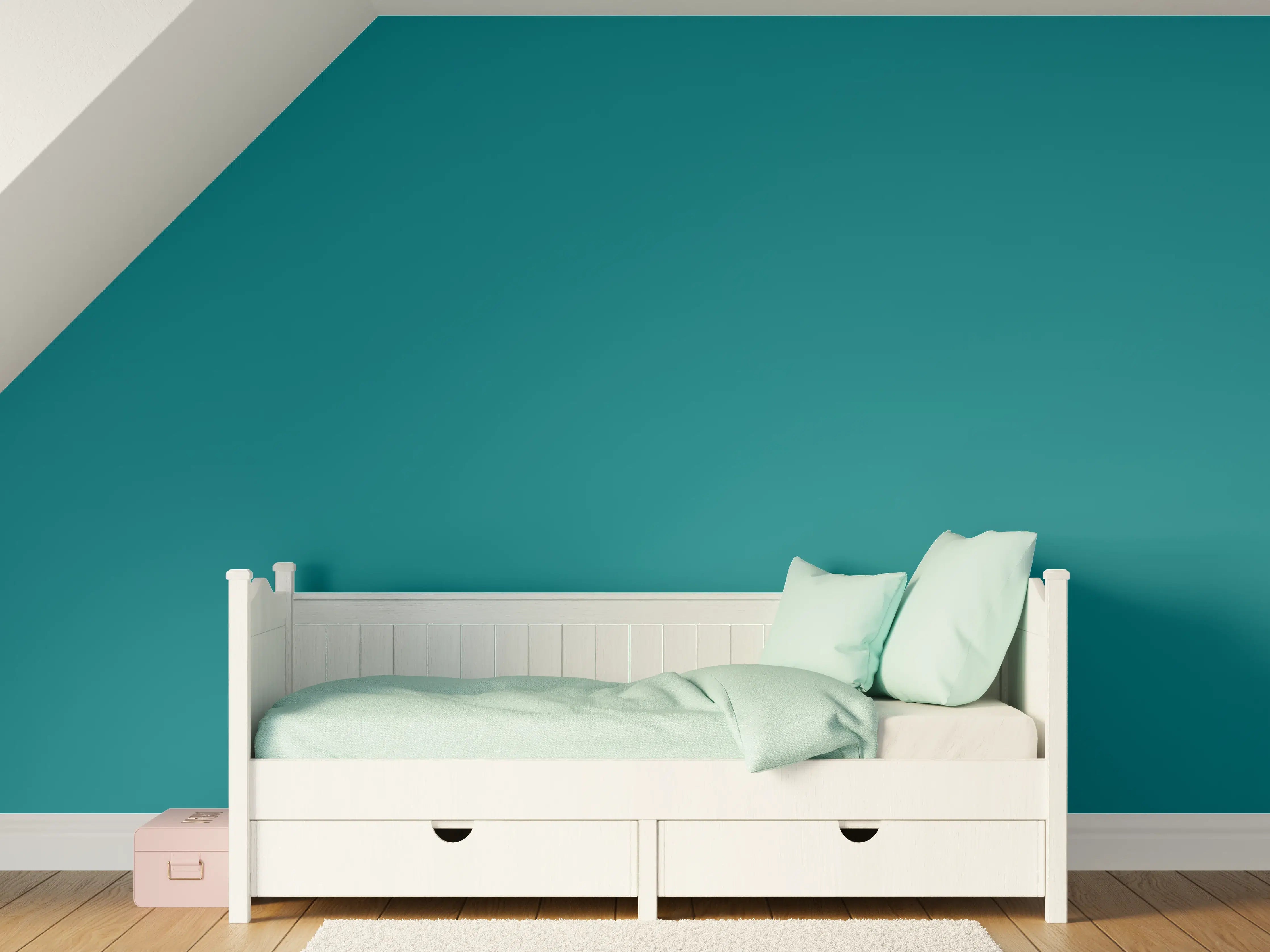 Kinderzimmer Wandgestaltung - RAL 5021 (Wasserblau)