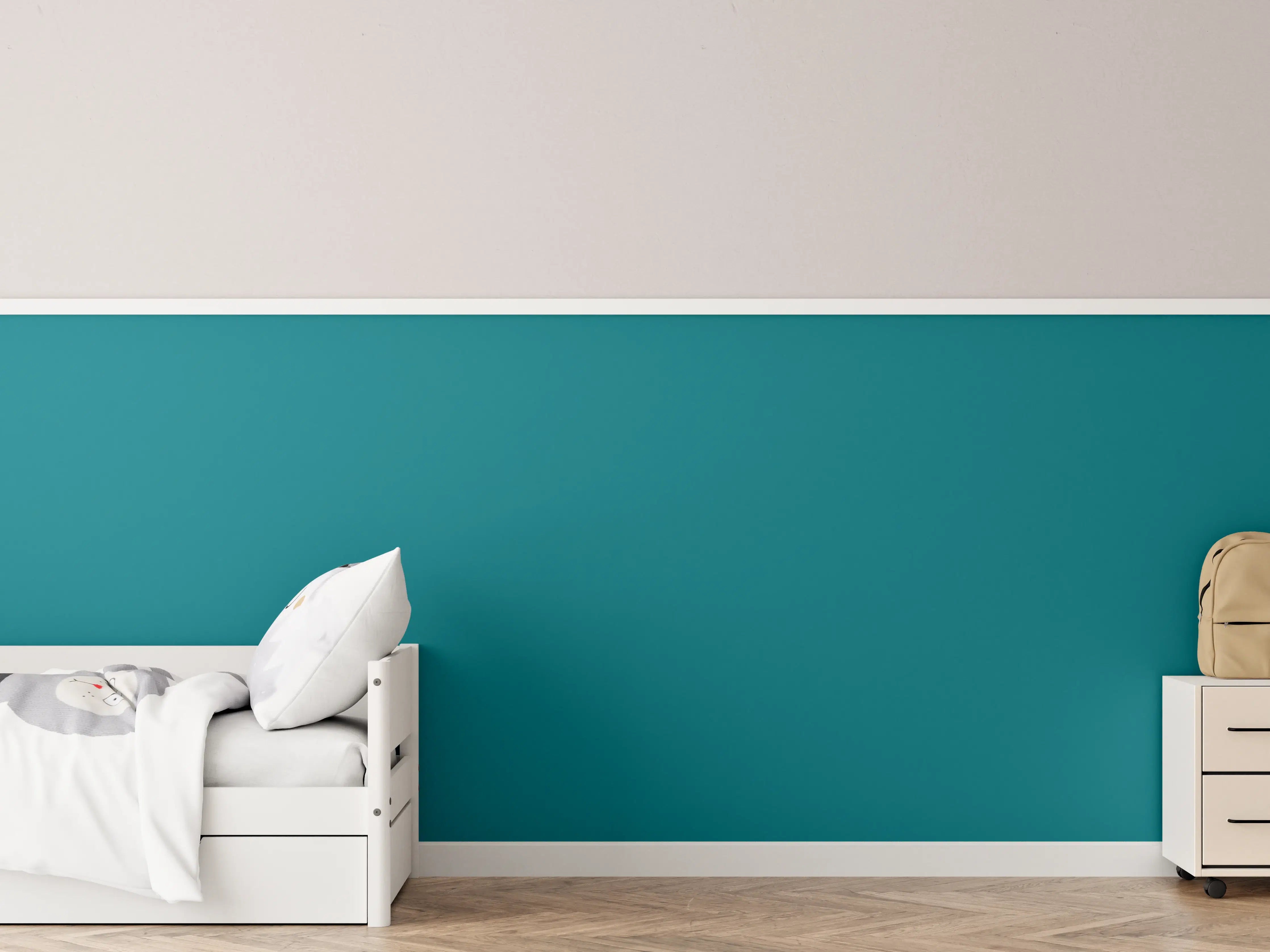 Kinderzimmer Wandgestaltung - RAL 5021 (Wasserblau)