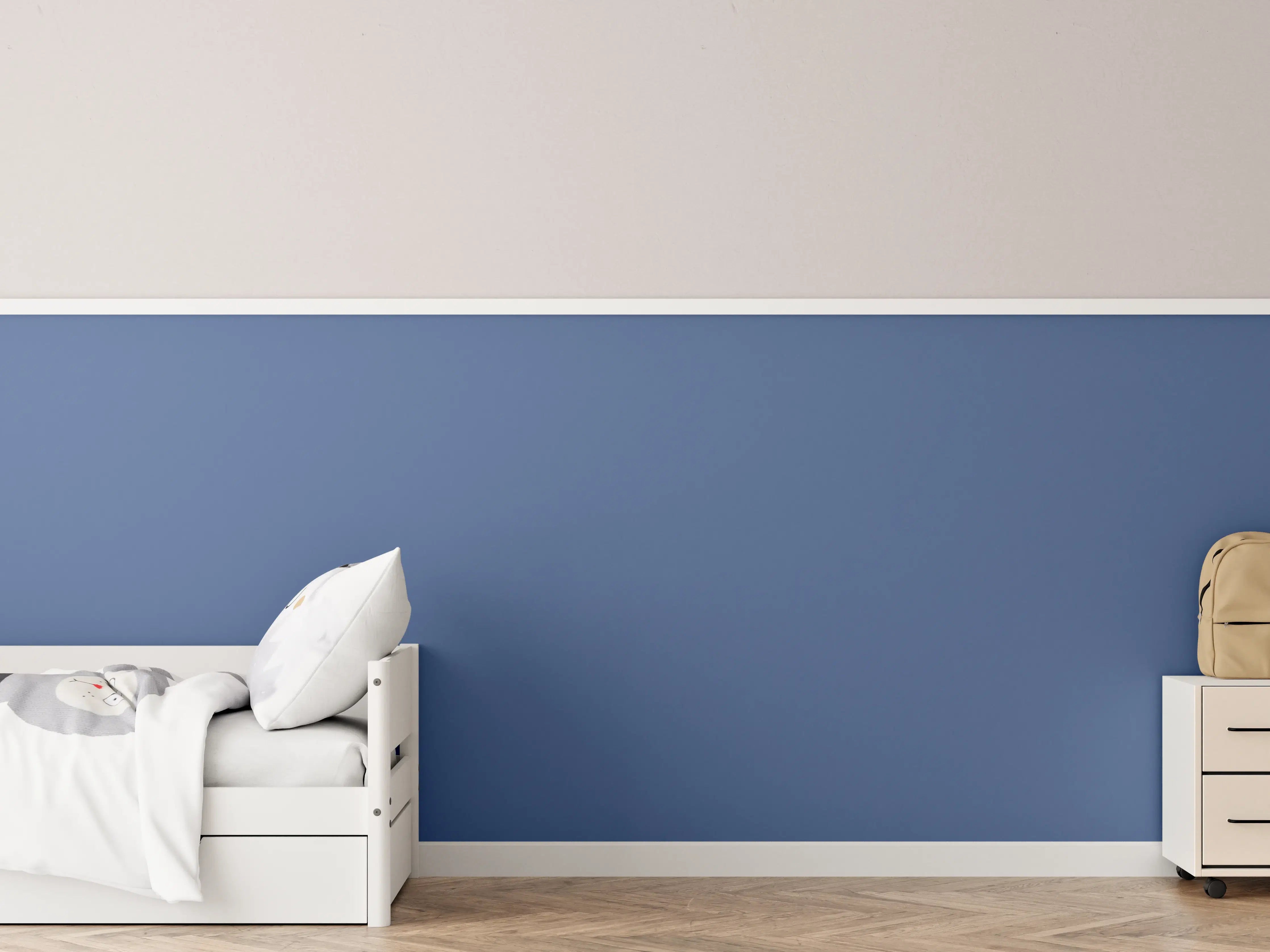 Kinderzimmer Wandgestaltung - RAL 5023 (Entferntes Blau)