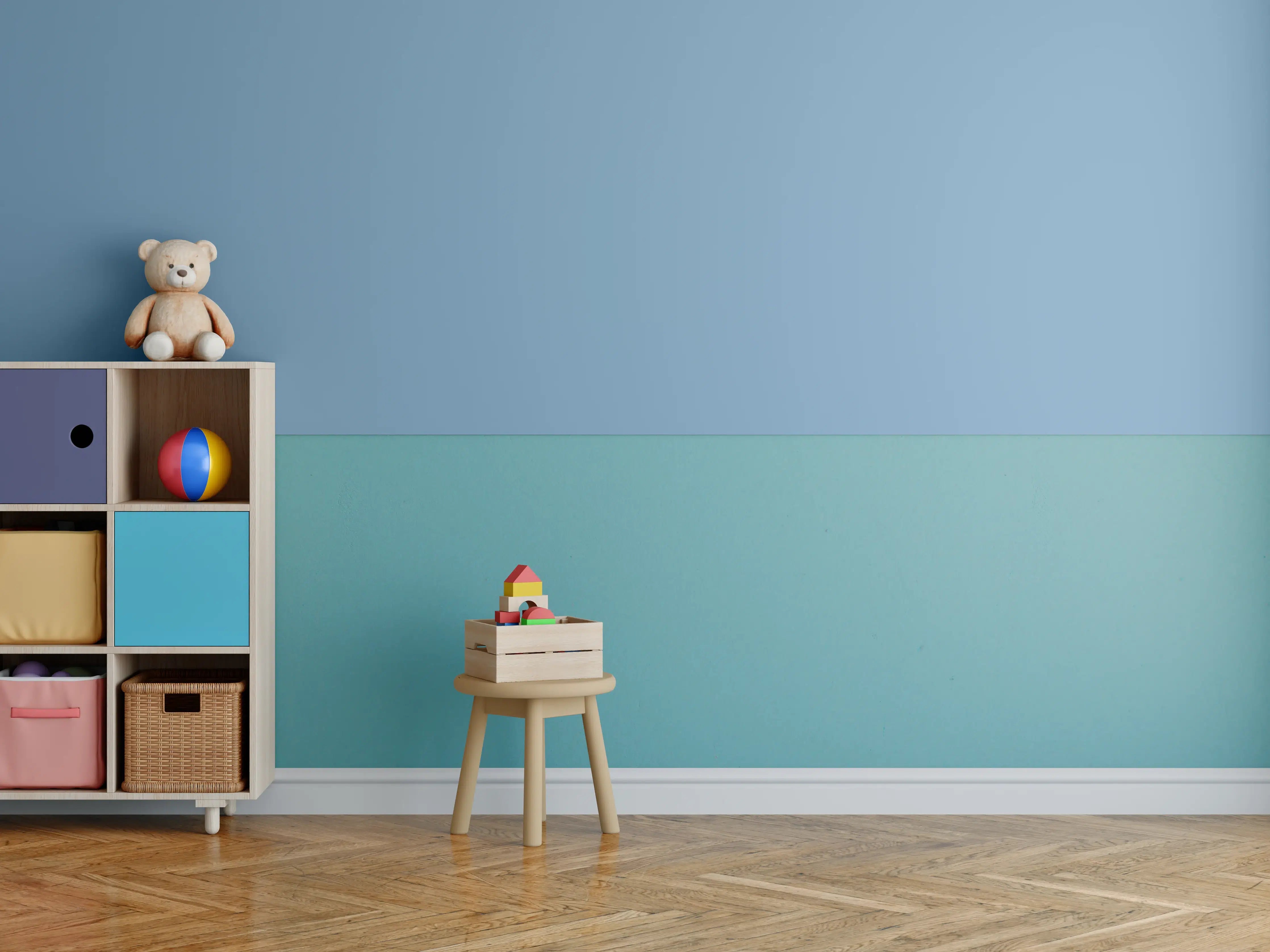 Kinderzimmer Wandgestaltung - RAL 5024 (Pastellblau)