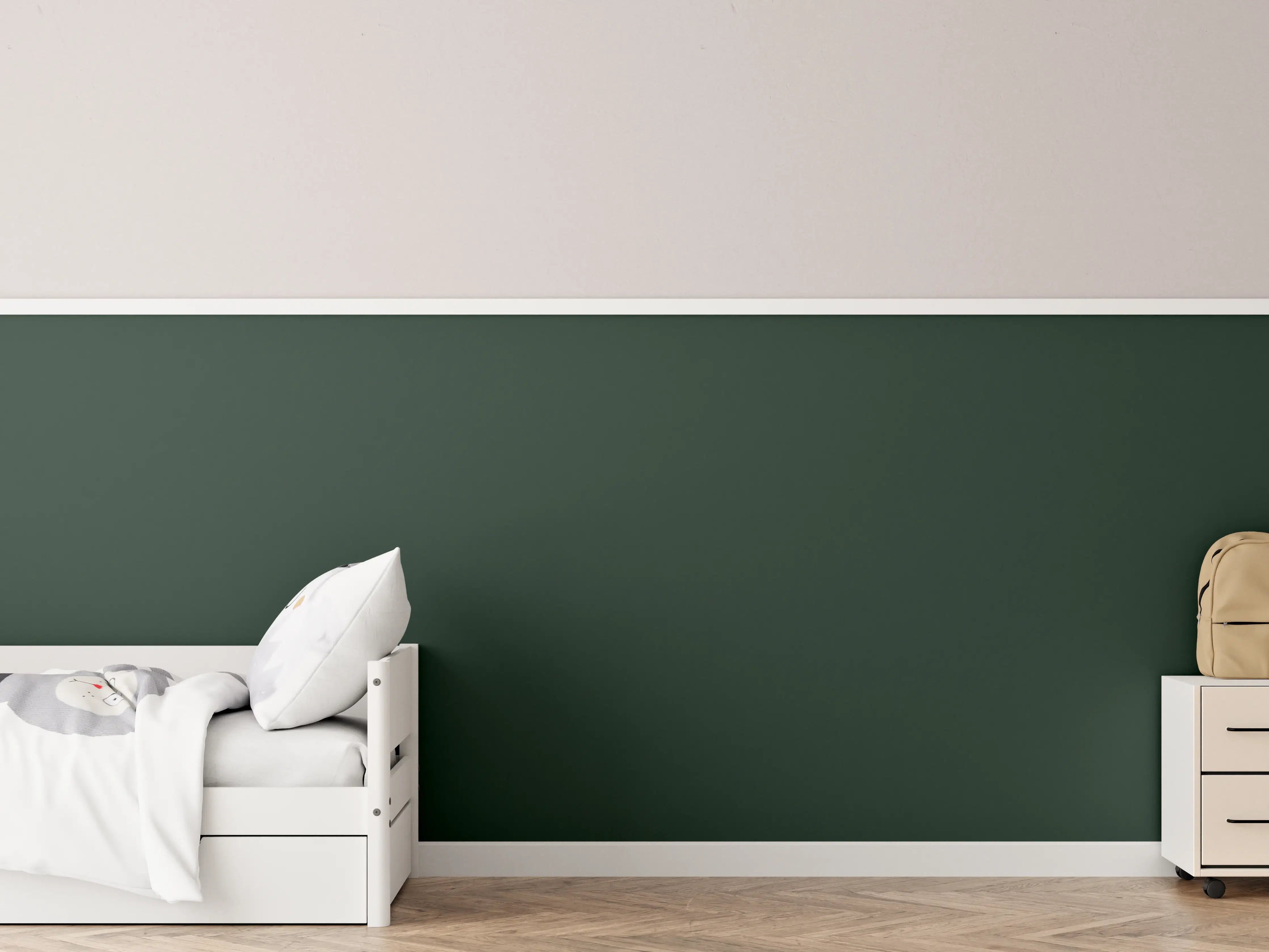 Kinderzimmer Wandgestaltung - RAL 6009 (Tannengrün)