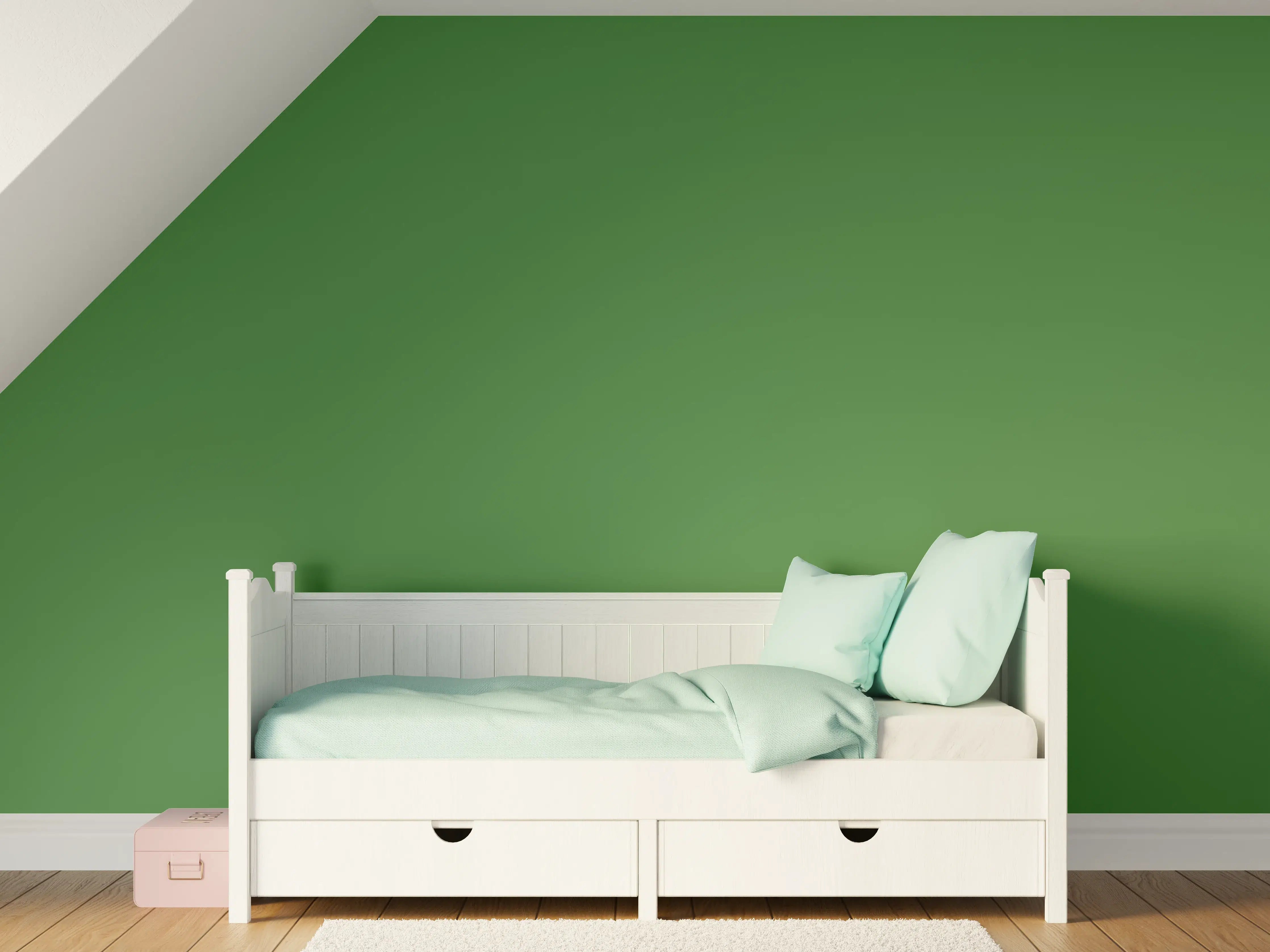 Kinderzimmer Wandgestaltung - RAL 6010 (Grasgrün)