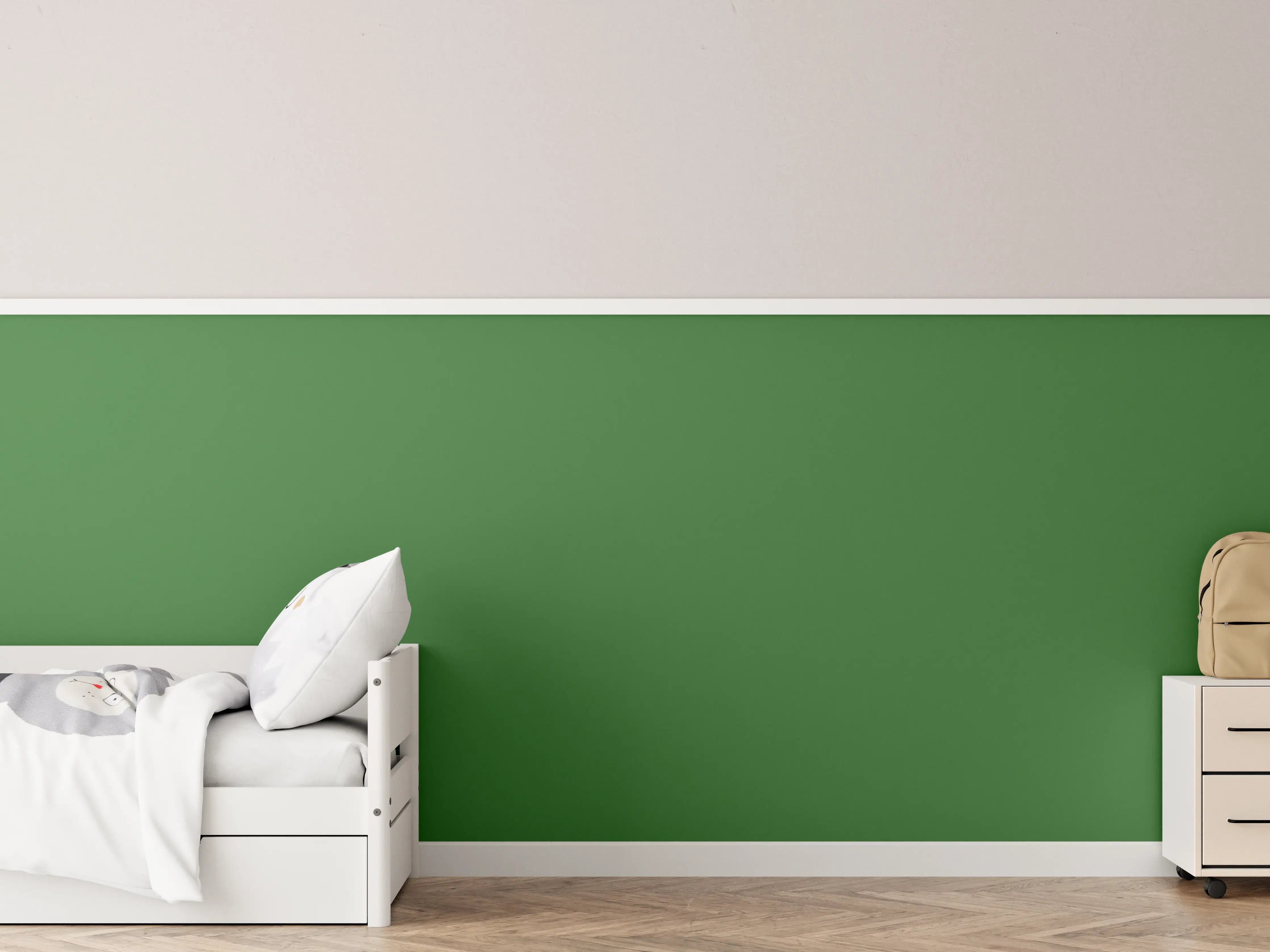Kinderzimmer Wandgestaltung - RAL 6010 (Grasgrün)