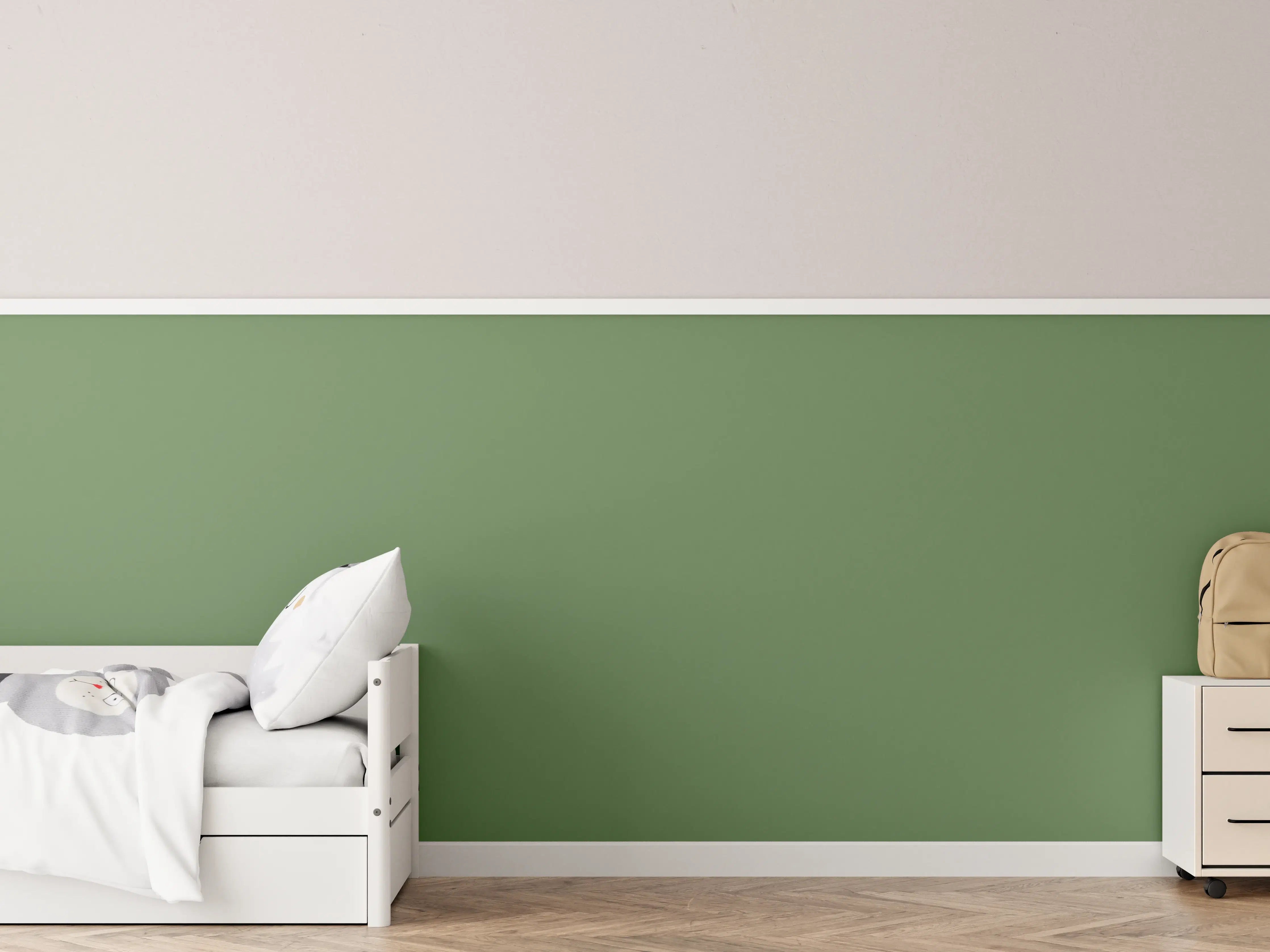 Kinderzimmer Wandgestaltung - RAL 6011 (Reseda grün)