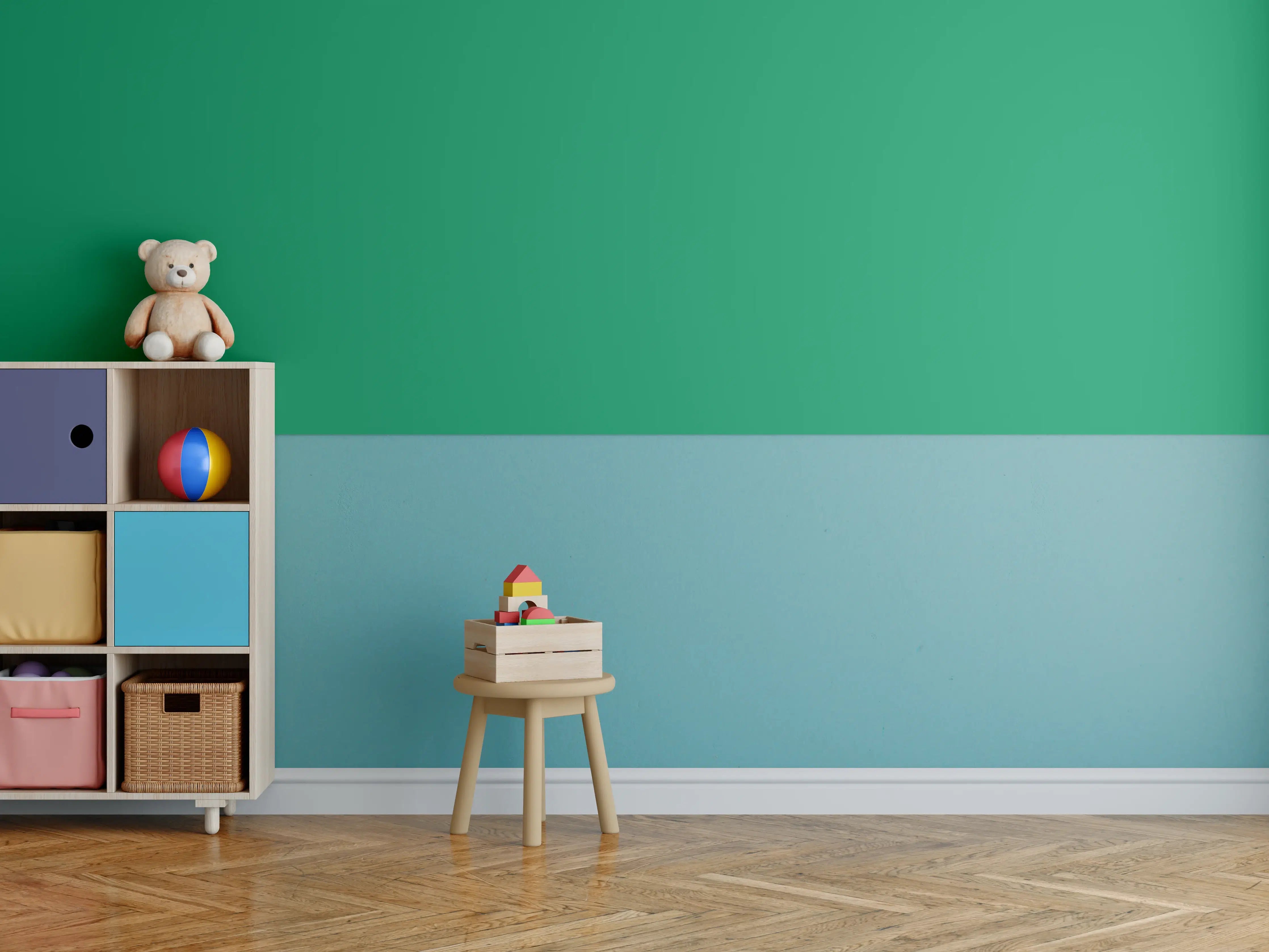 Kinderzimmer Wandgestaltung - RAL 6024 (Verkehrsgrün)
