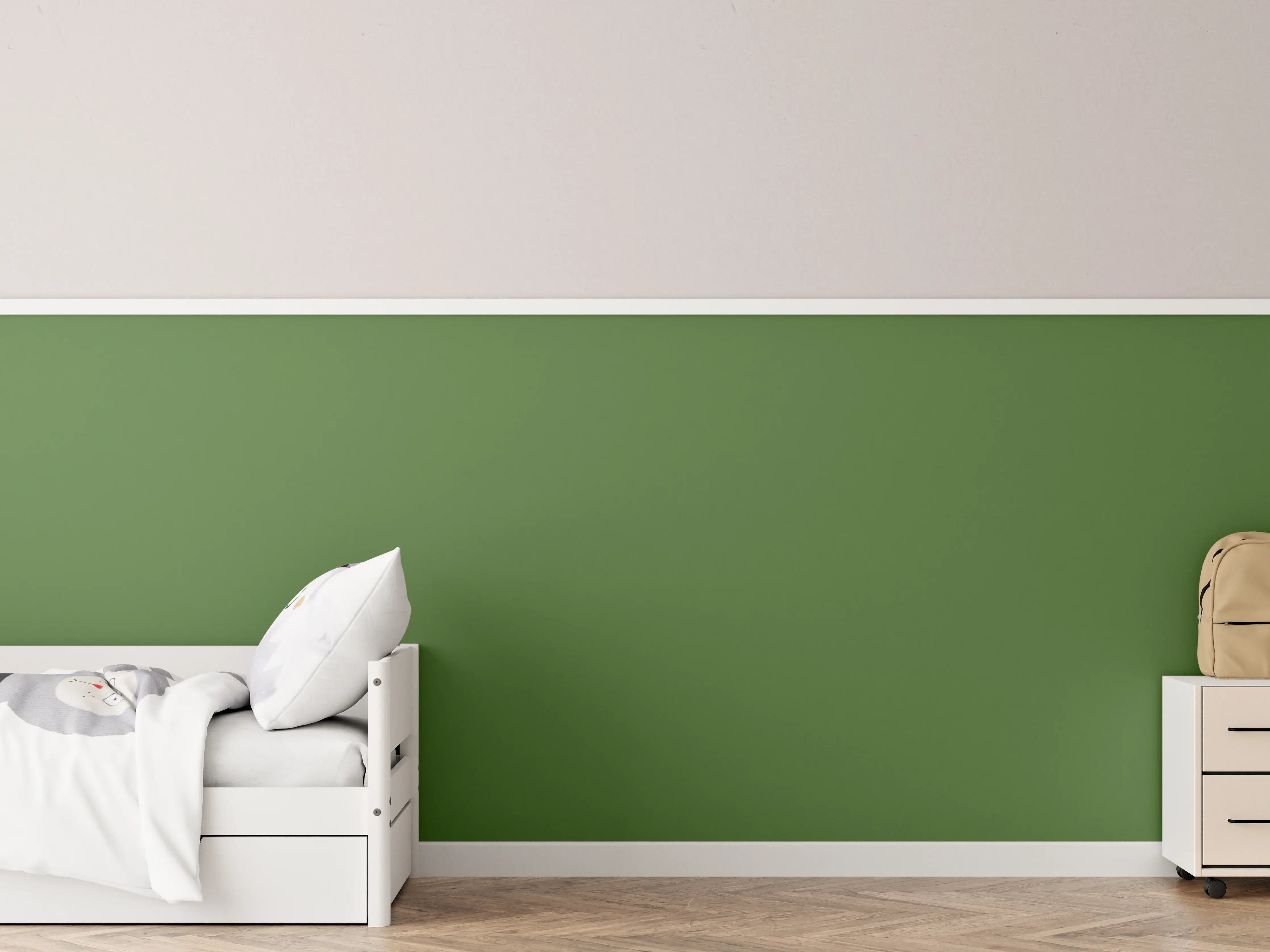 Kinderzimmer Wandgestaltung - RAL 6025 (Farngrün)