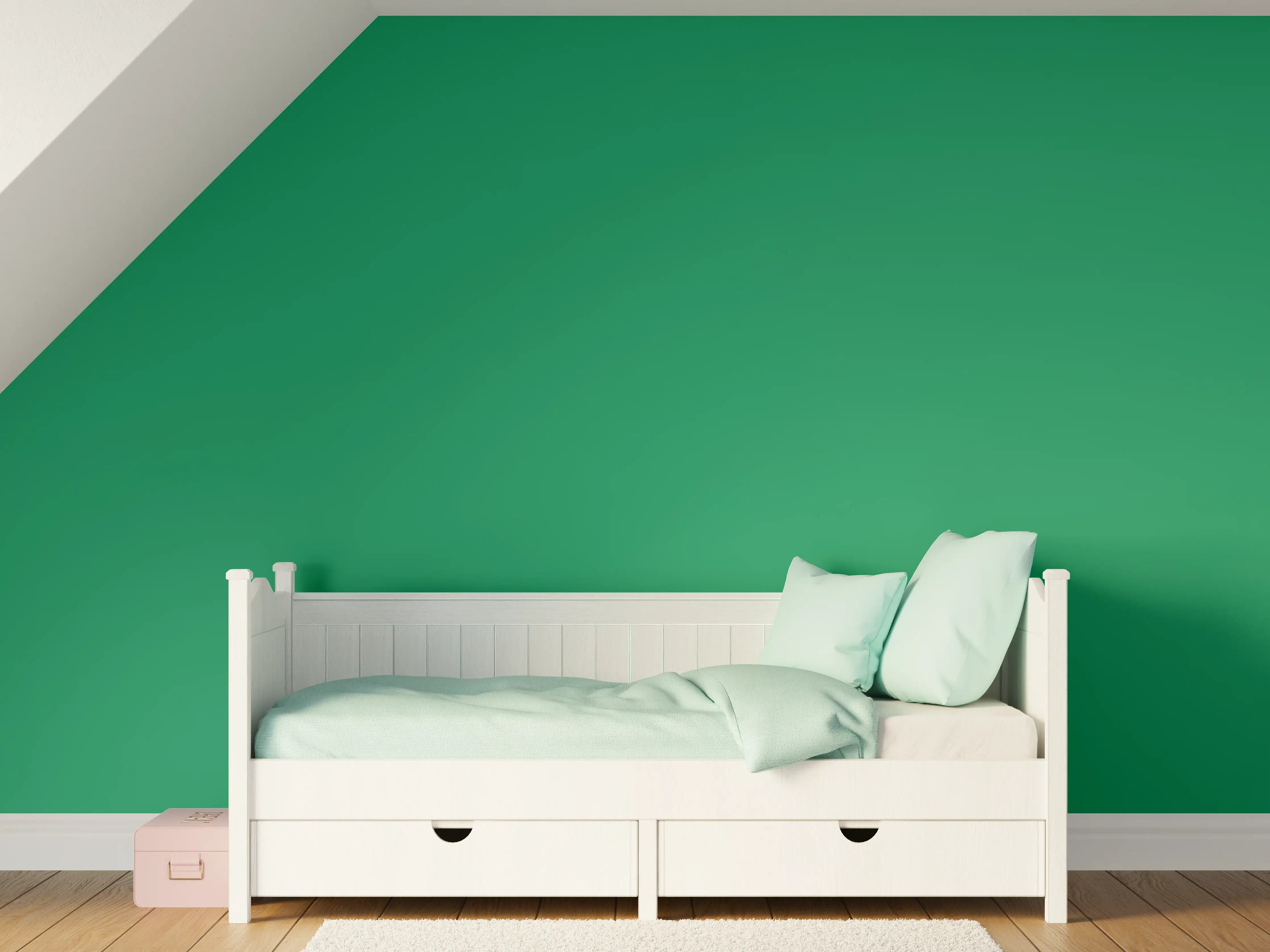 Kinderzimmer Wandgestaltung - RAL 6032 (Signalgrün)