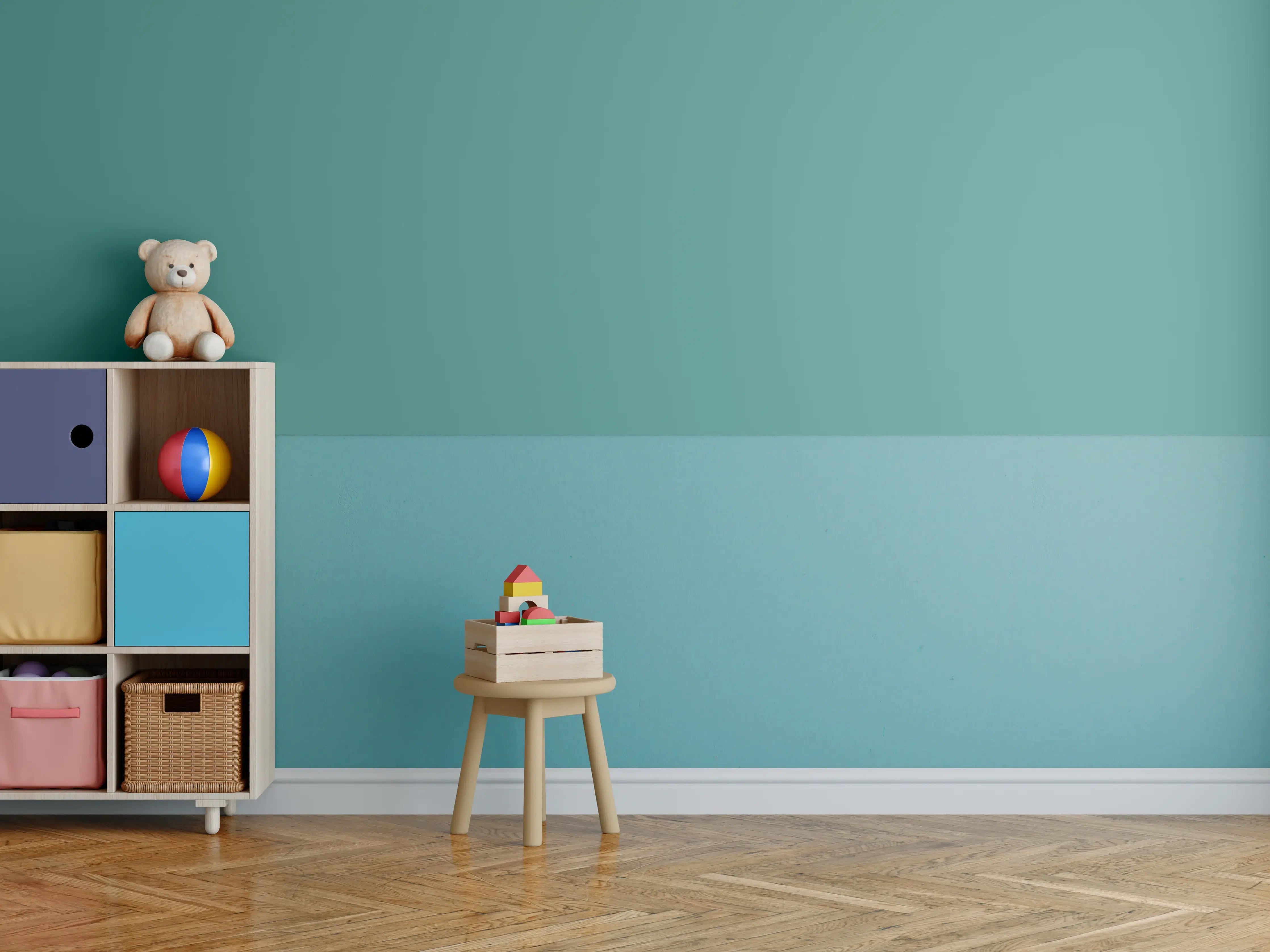 Kinderzimmer Wandgestaltung - RAL 6033 (Minttürkis)