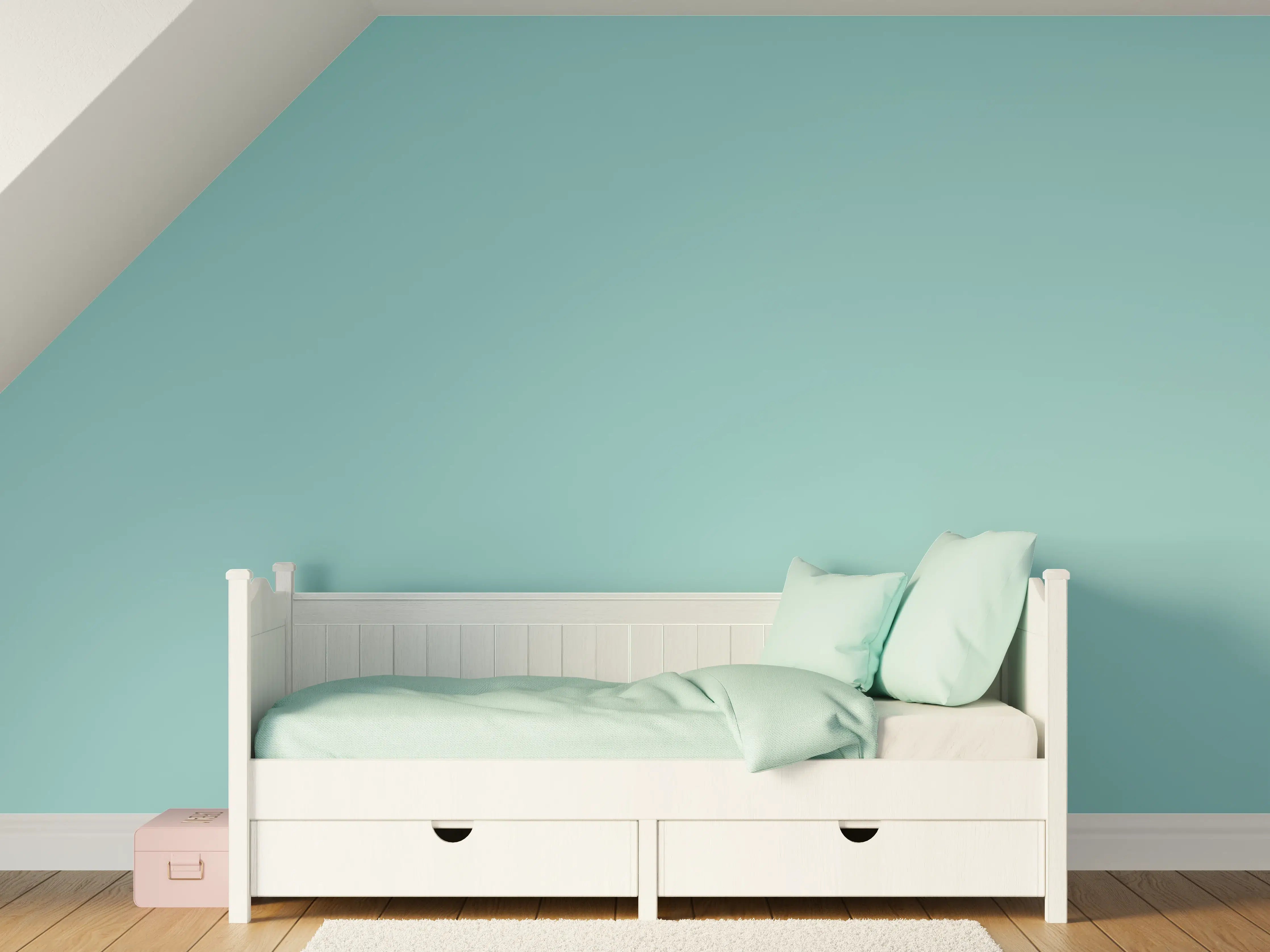 Kinderzimmer Wandgestaltung - RAL 6034 (Pastell-Türkis)