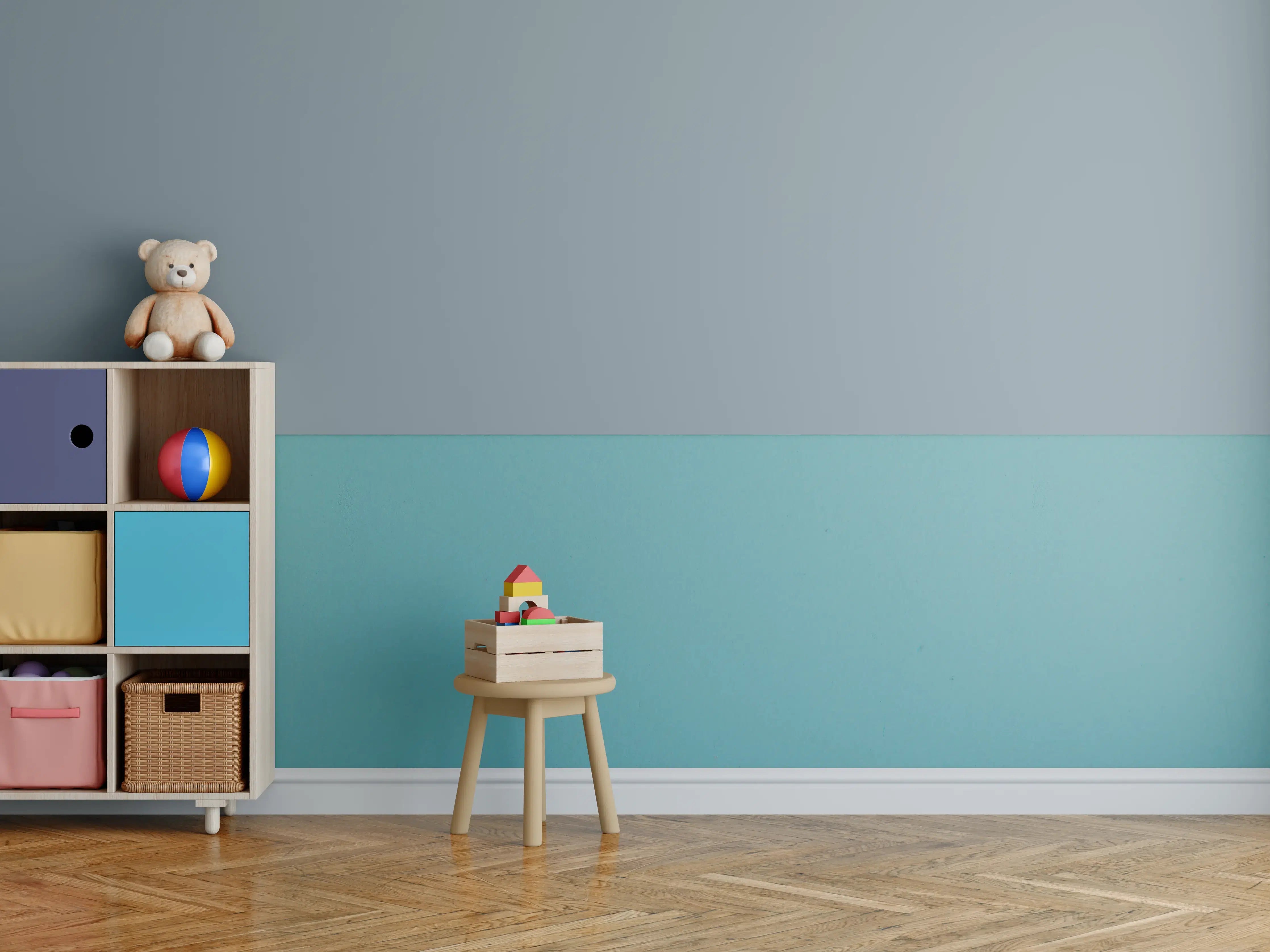 Kinderzimmer Wandgestaltung - RAL 7000 (Eichhörnchengrau)