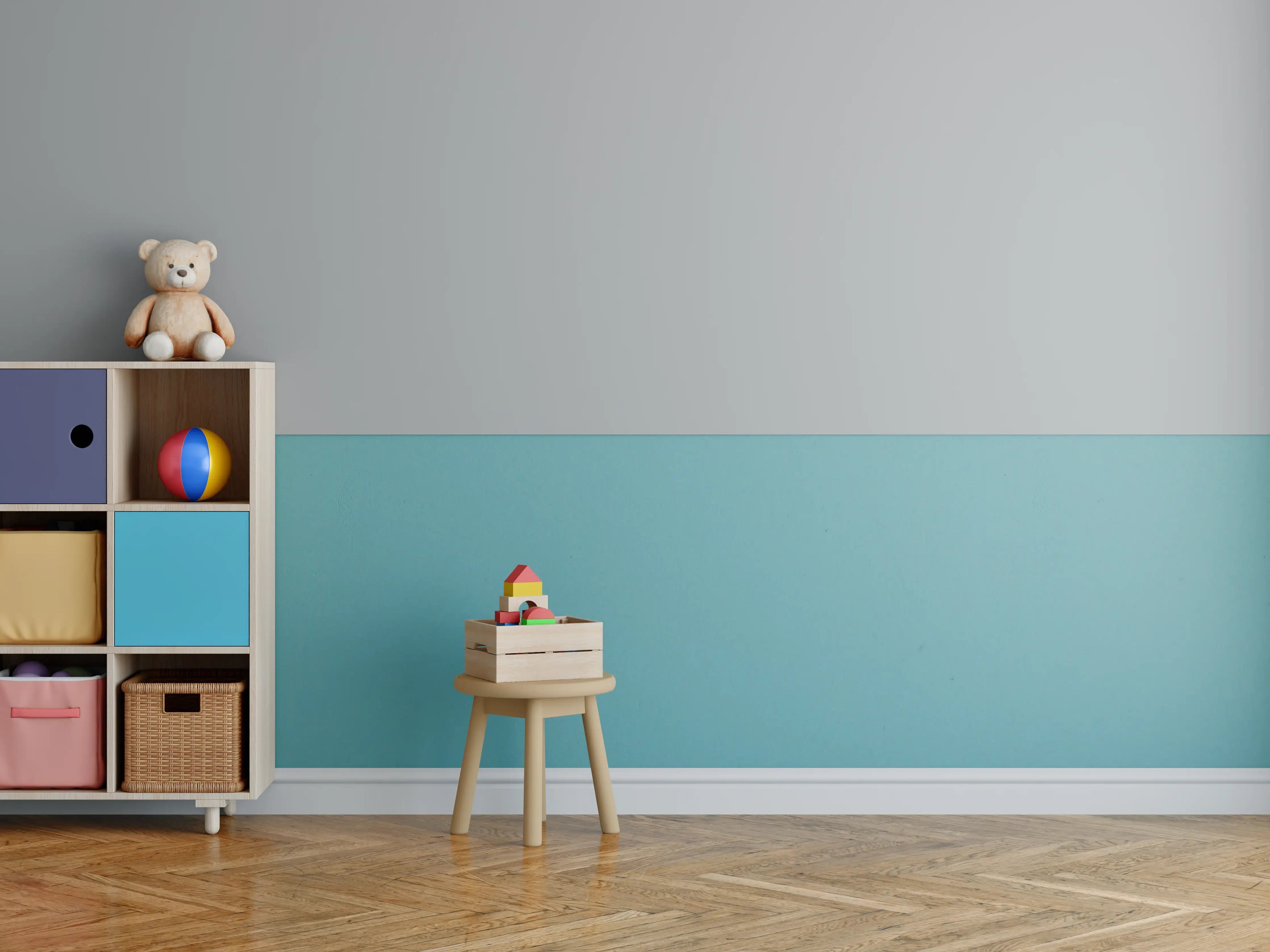 Kinderzimmer Wandgestaltung - RAL 7004 (Signalgrau)