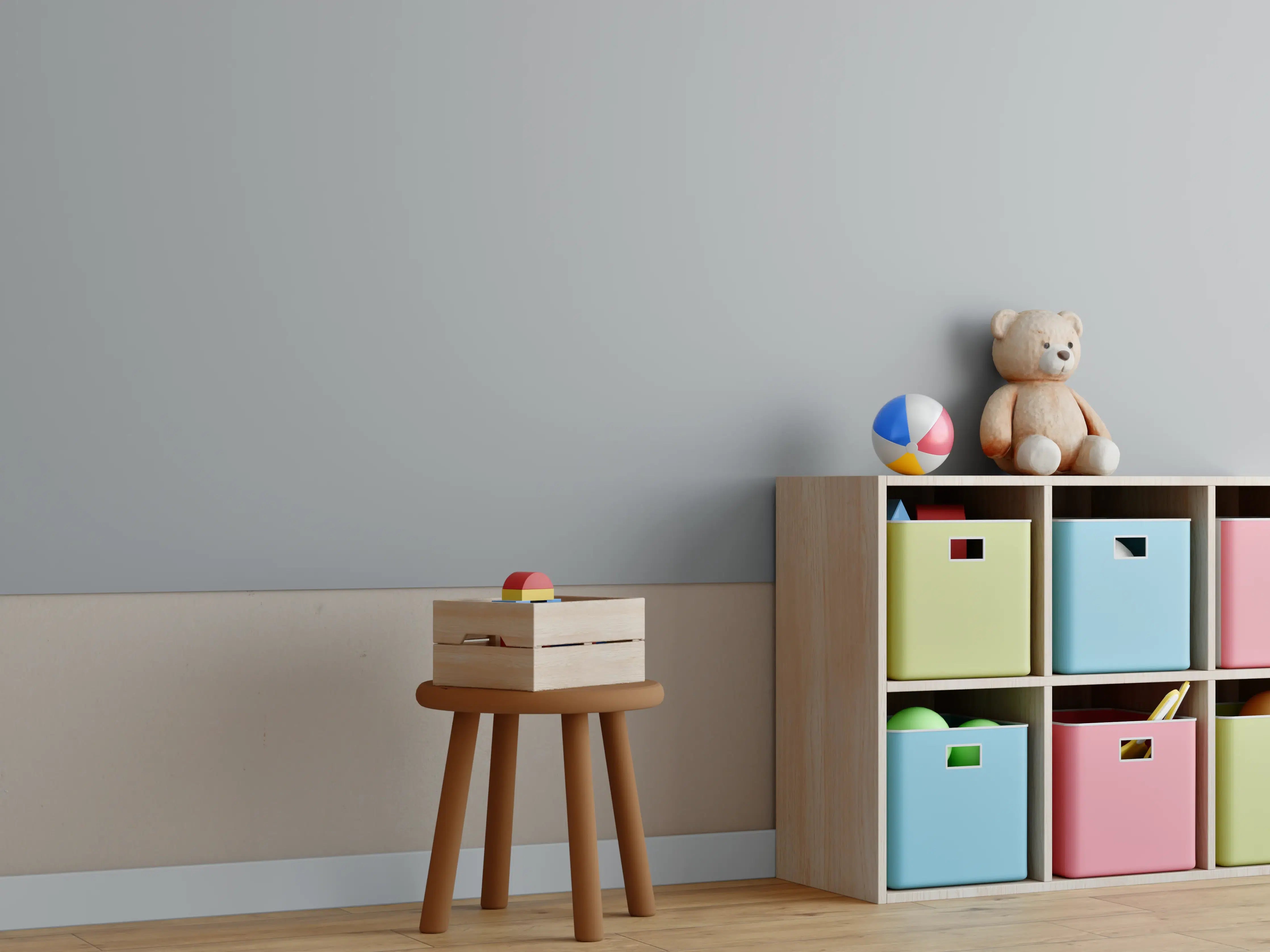 Kinderzimmer Wandgestaltung - RAL 7004 (Signalgrau)