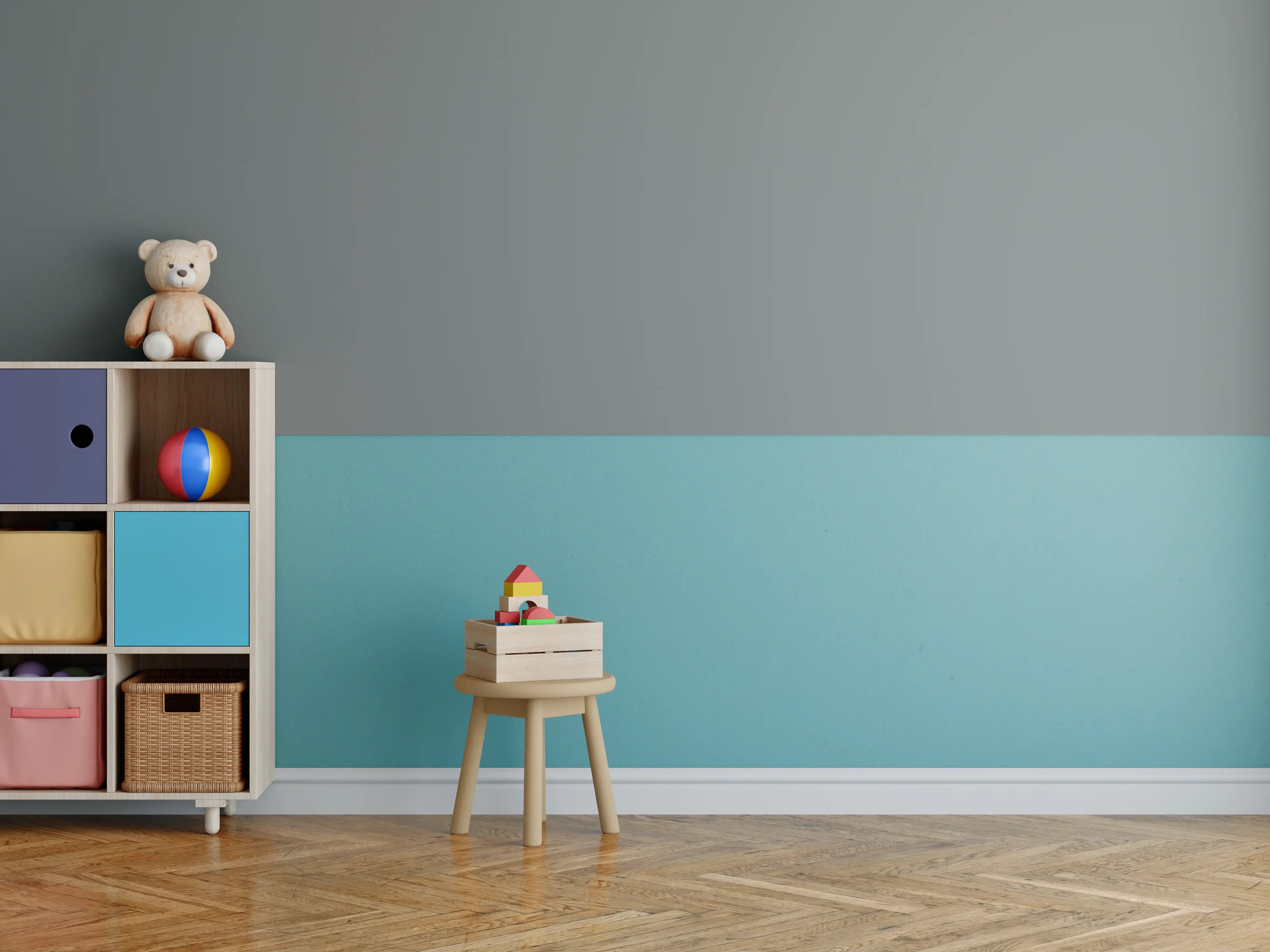 Kinderzimmer Wandgestaltung - RAL 7005 (Mausgrau)