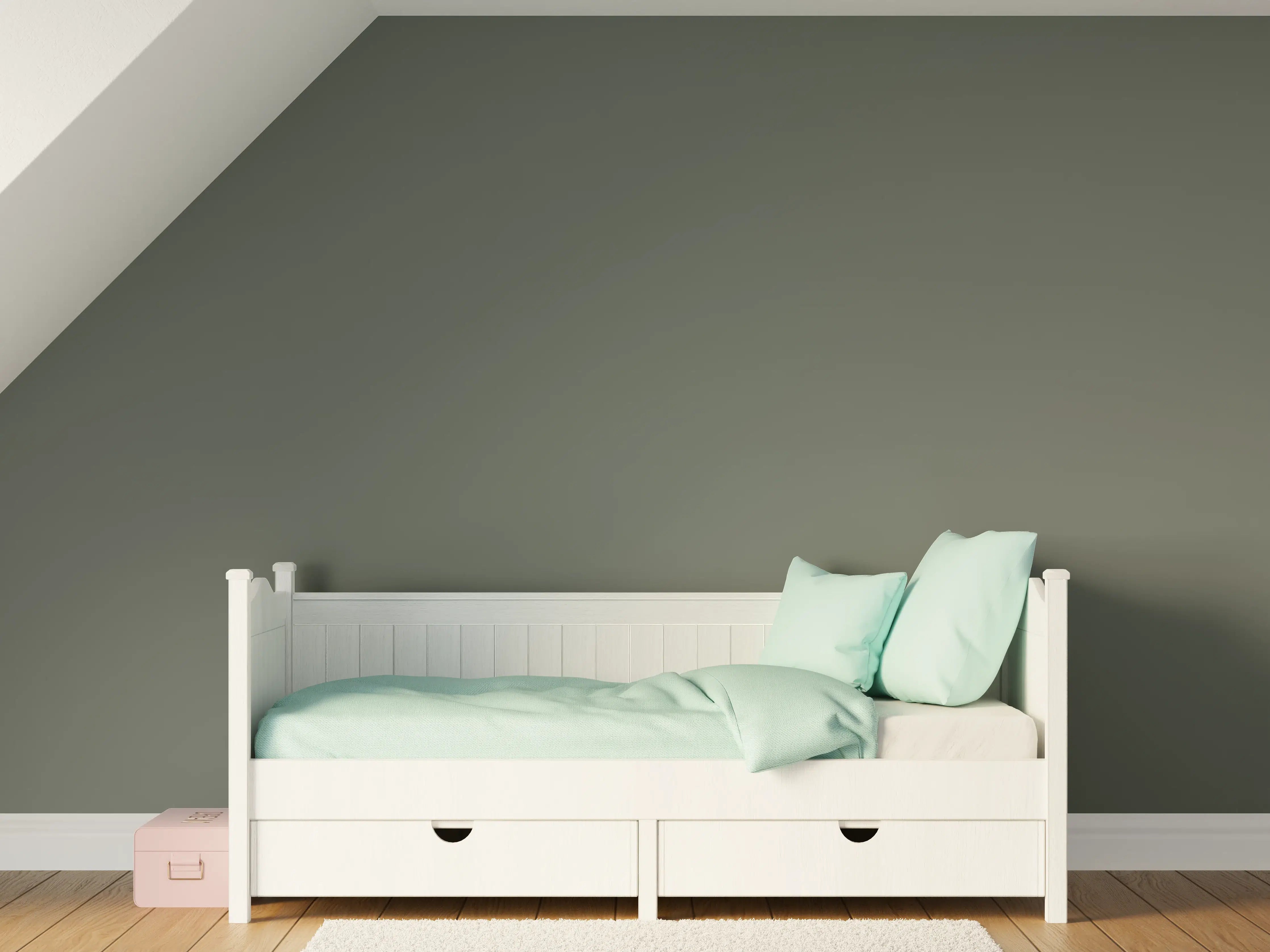 Kinderzimmer Wandgestaltung - RAL 7010 (Plane grau)