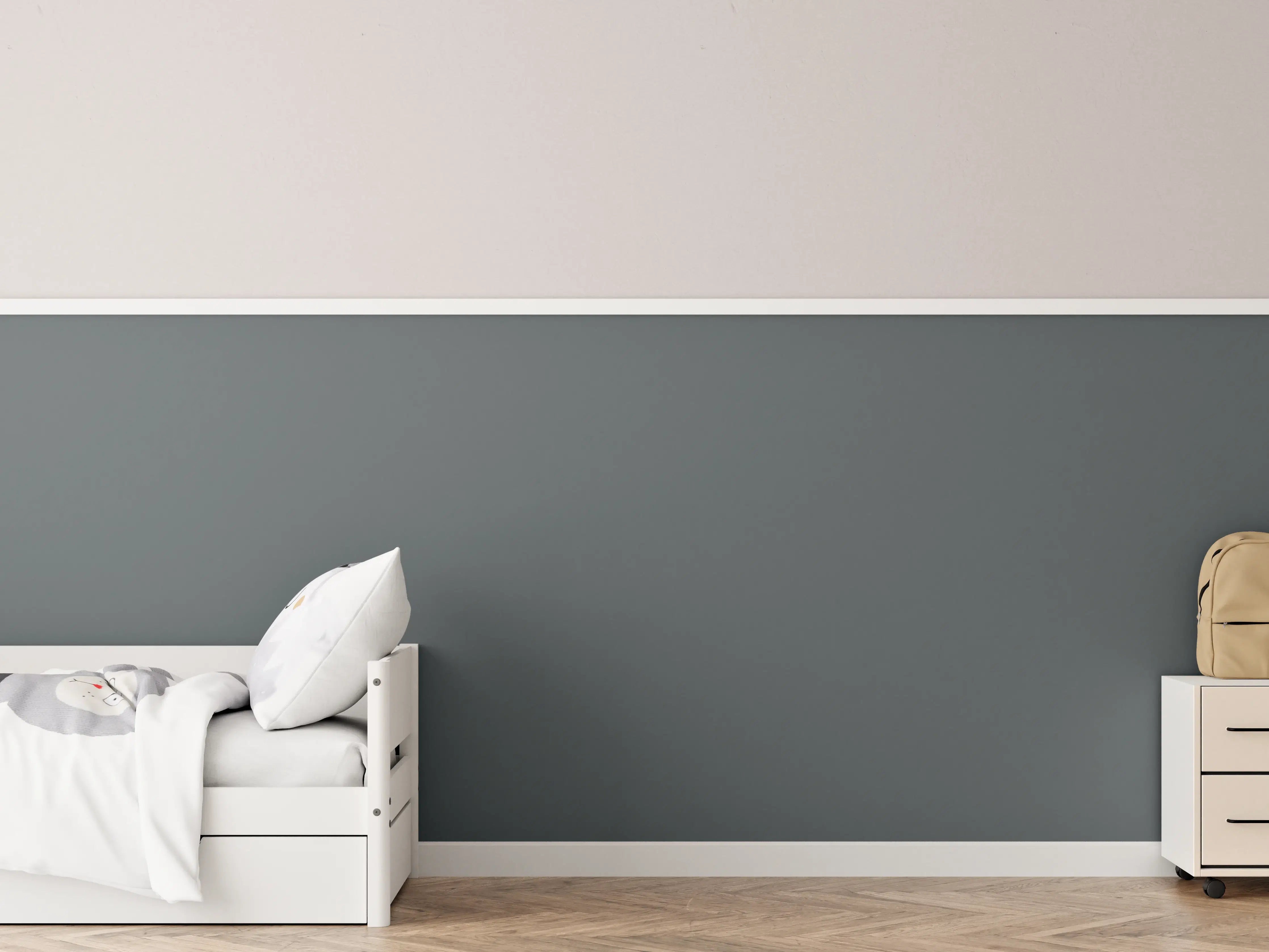 Kinderzimmer Wandgestaltung - RAL 7012 (Basaltgrau)