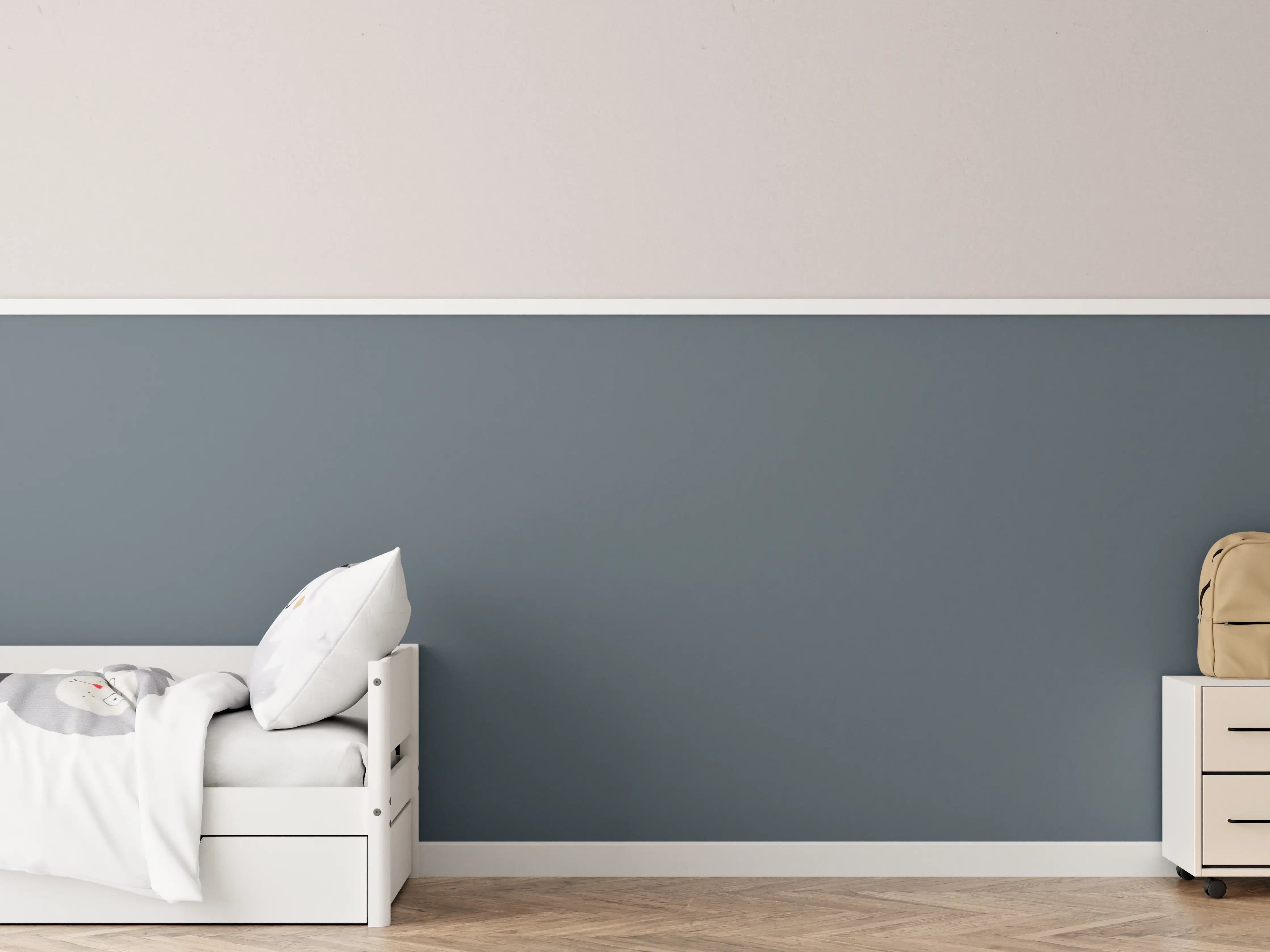 Kinderzimmer Wandgestaltung - RAL 7031 (Blaugrau)