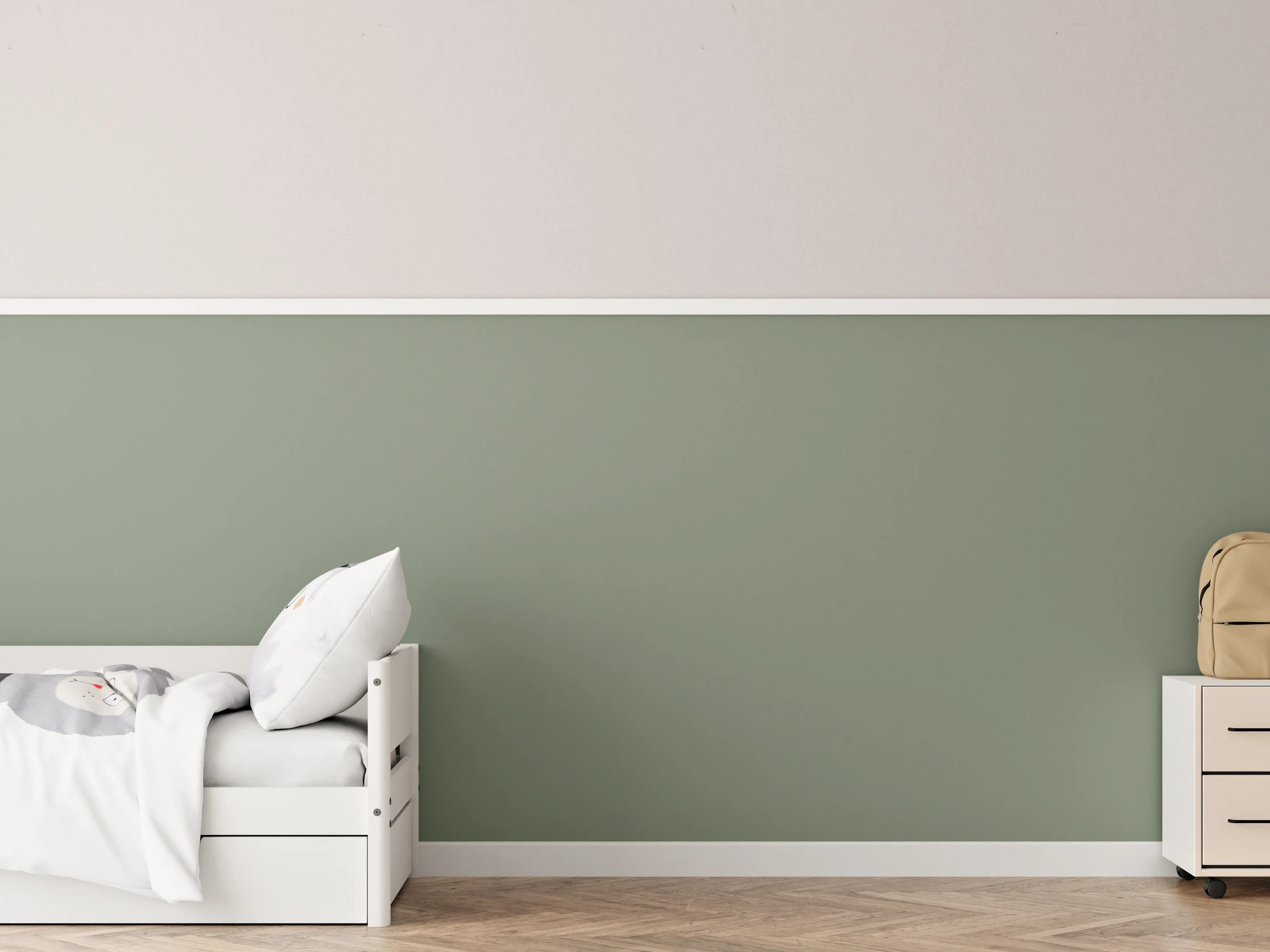 Kinderzimmer Wandgestaltung - RAL 7033 (Zementgrau)