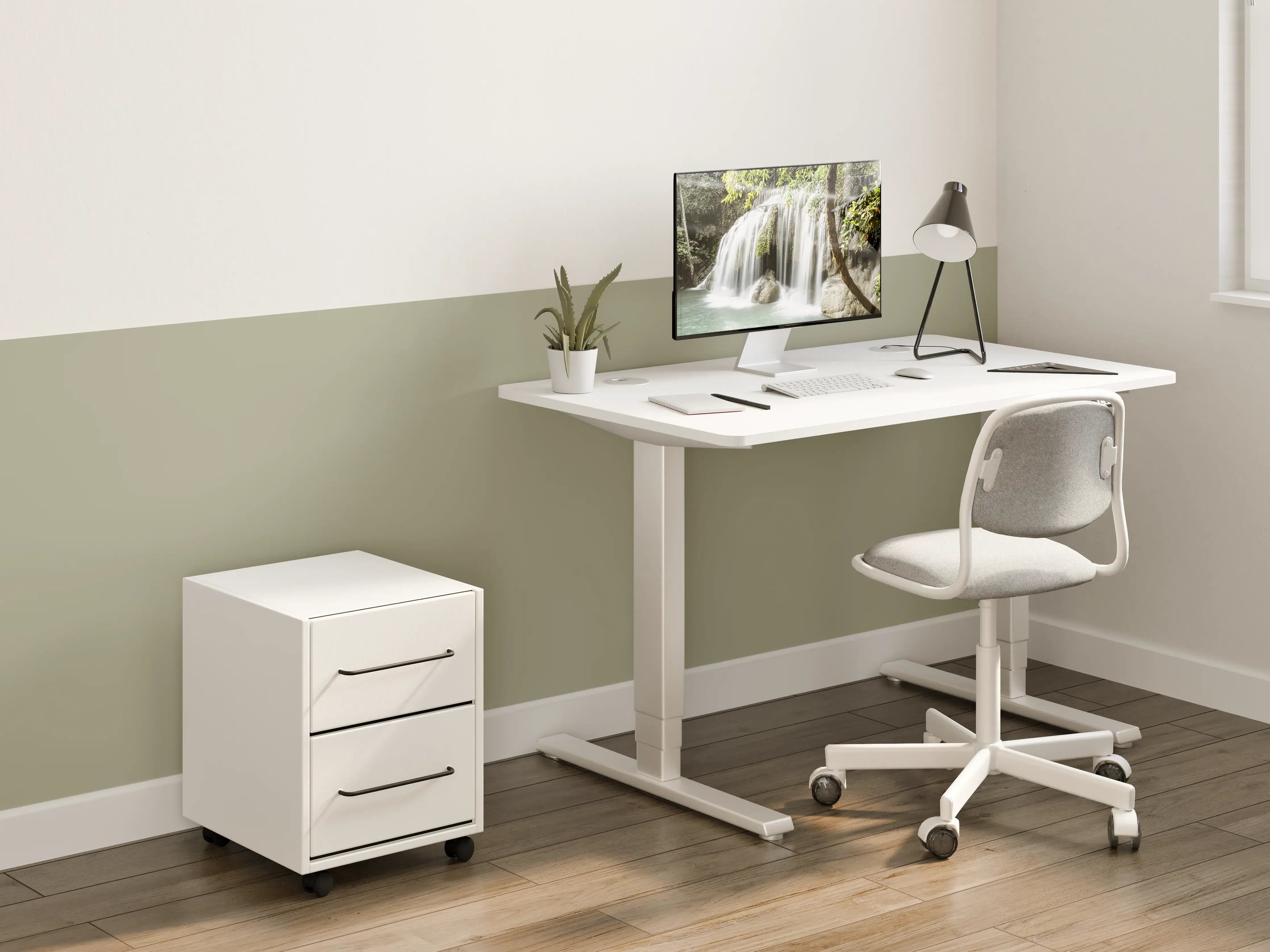 Kinderzimmer Wandgestaltung - RAL 7034 (Gelbgrau)