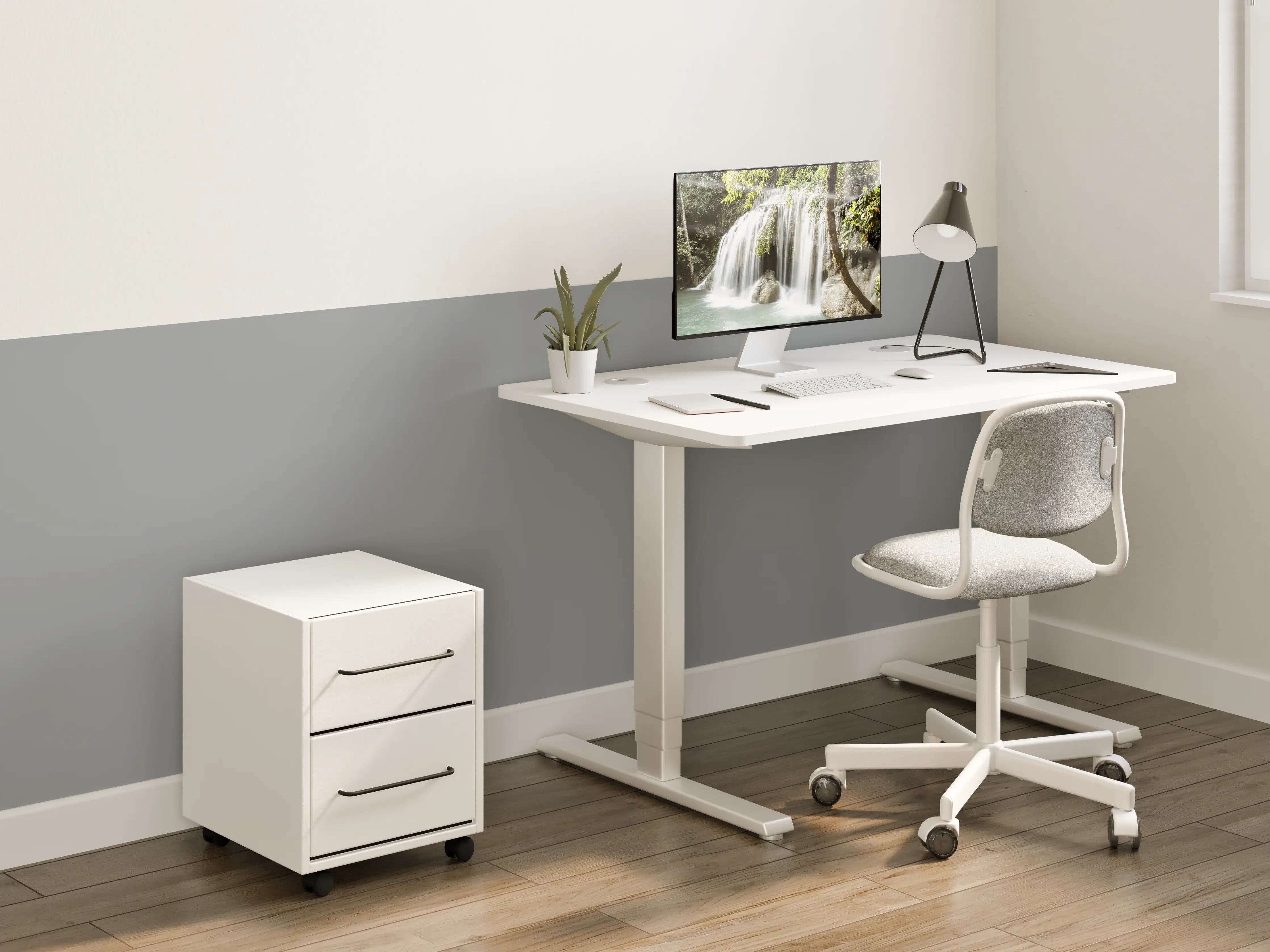 Kinderzimmer Wandgestaltung - RAL 7037 (Staubiges Grau)