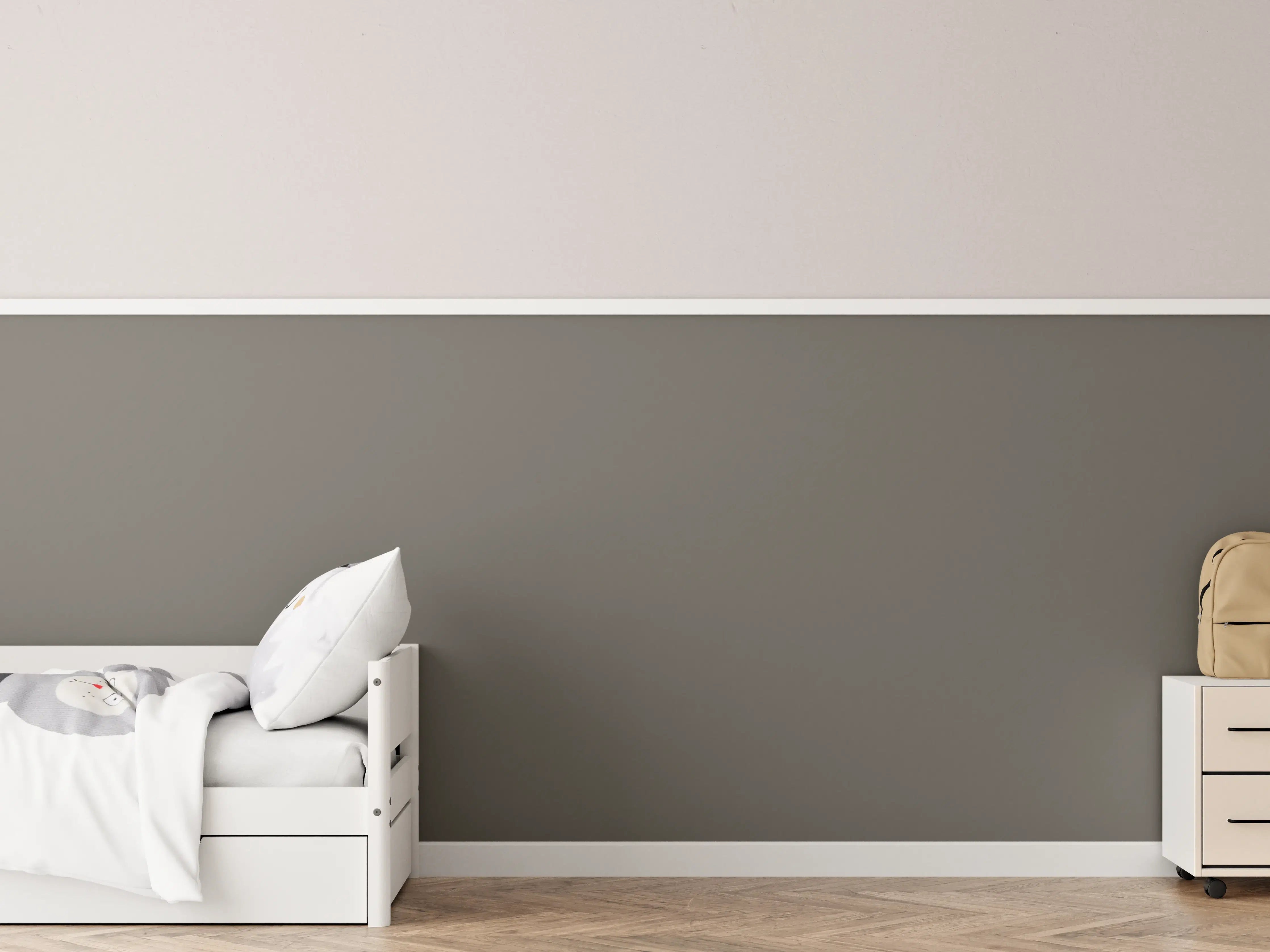 Kinderzimmer Wandgestaltung - RAL 7039 (Quarzgrau)