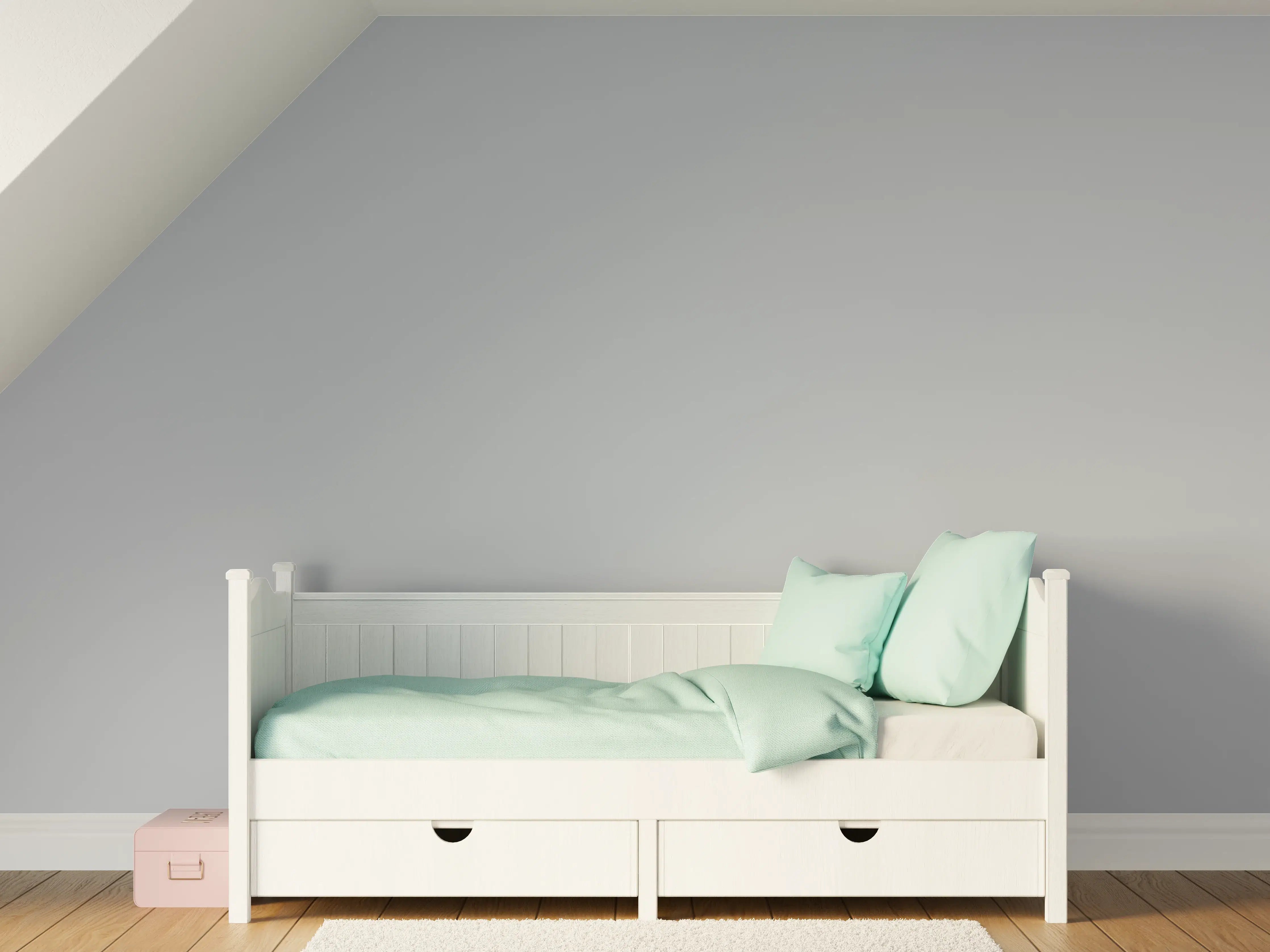 Kinderzimmer Wandgestaltung - RAL 7040 (Fenstergrau)