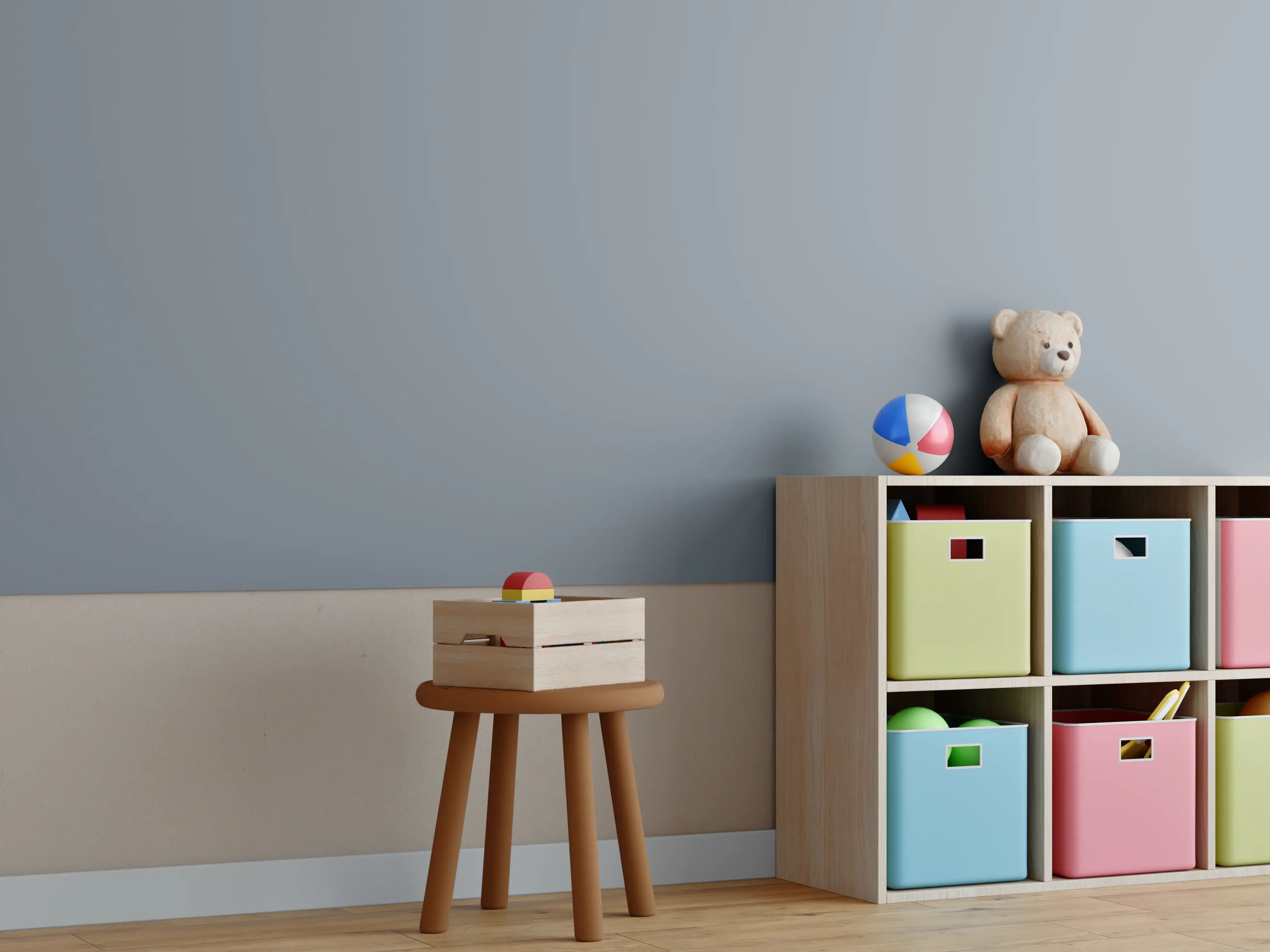 Kinderzimmer Wandgestaltung - RAL 7046 (Telegrau 2)