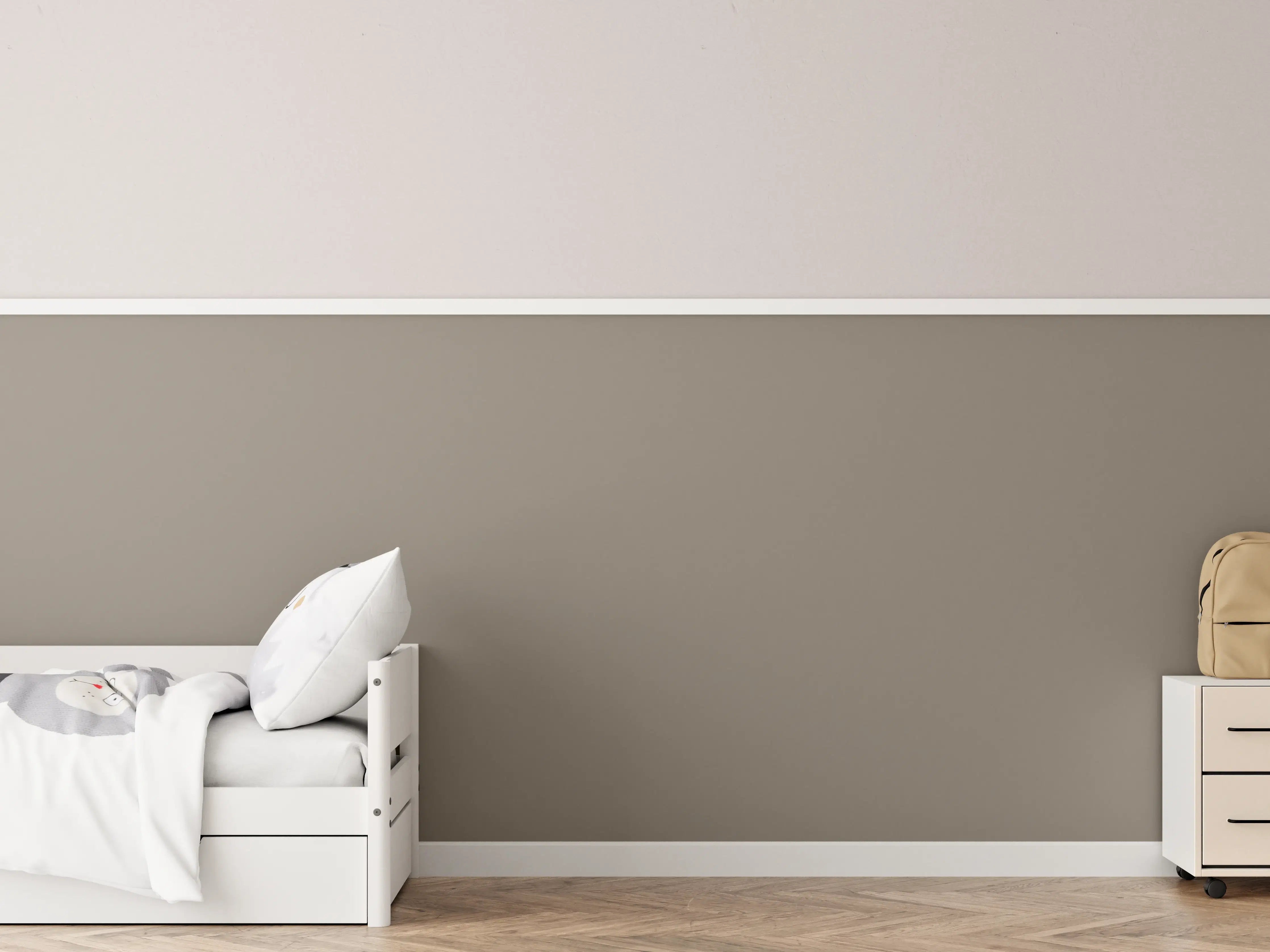 Kinderzimmer Wandgestaltung - RAL 7048 (Perlmuttgrau)