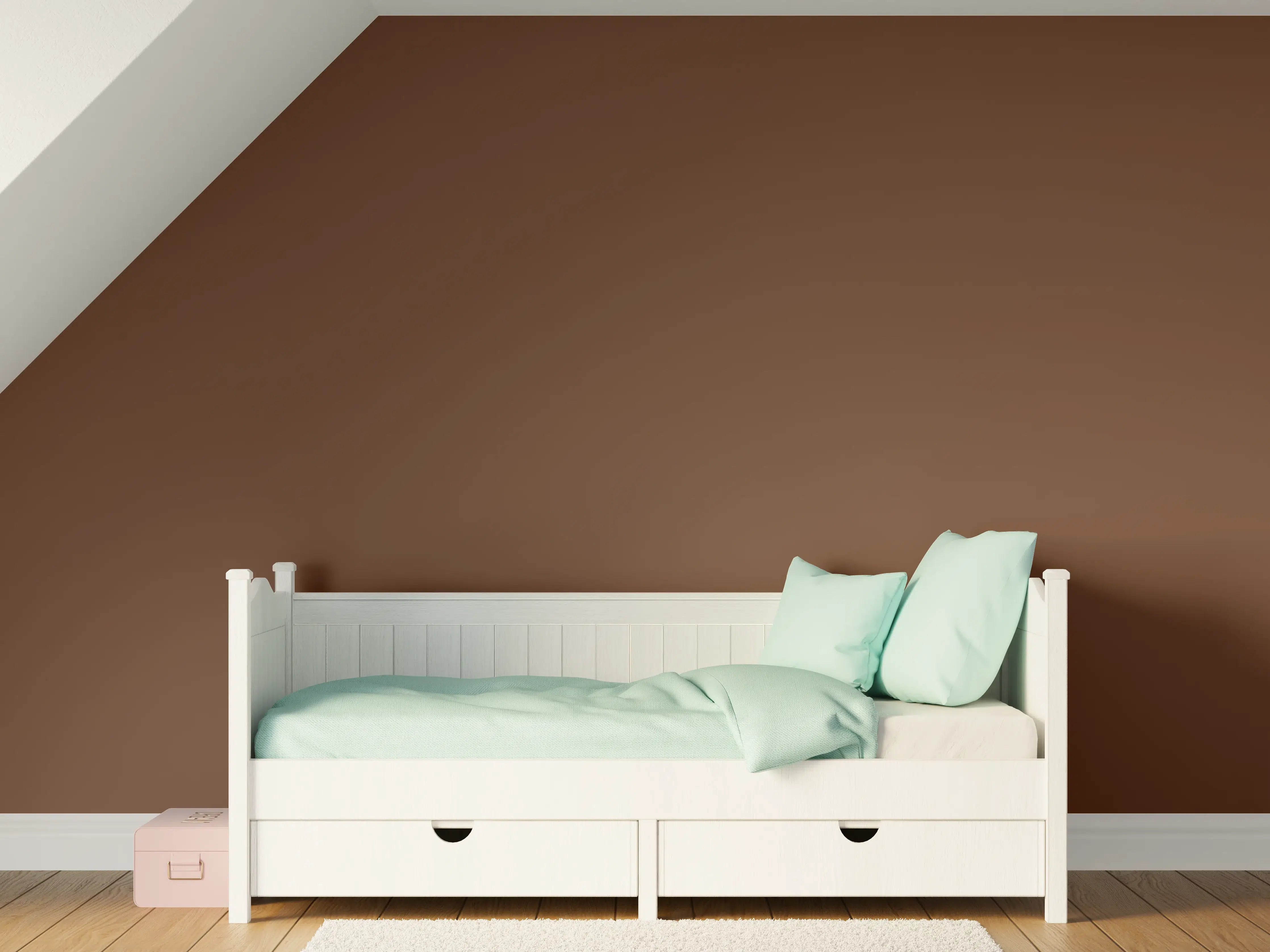 Kinderzimmer Wandgestaltung - RAL 8011 (Nussbraun)