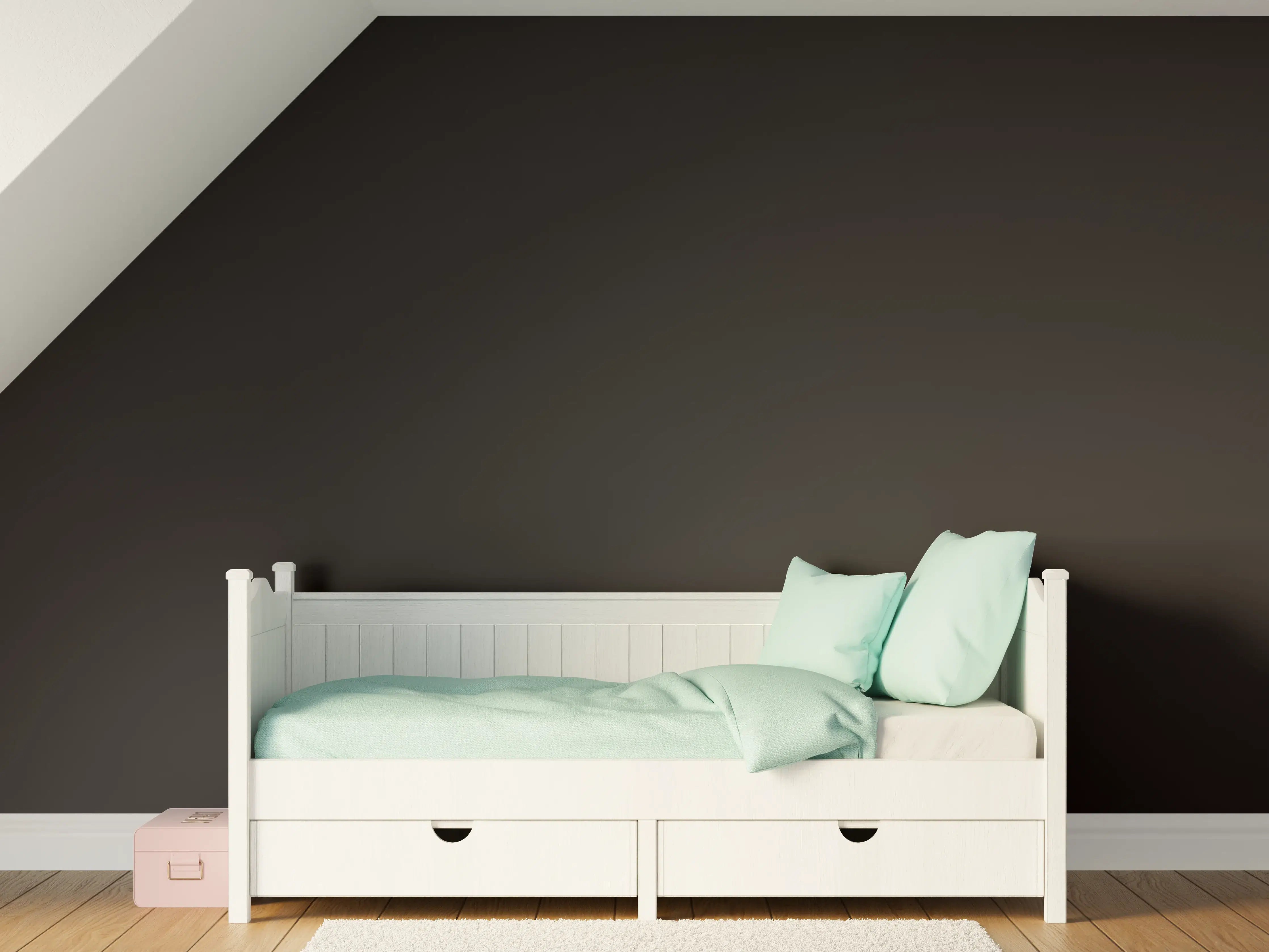 Kinderzimmer Wandgestaltung - RAL 8022 (Schwarzbraun)