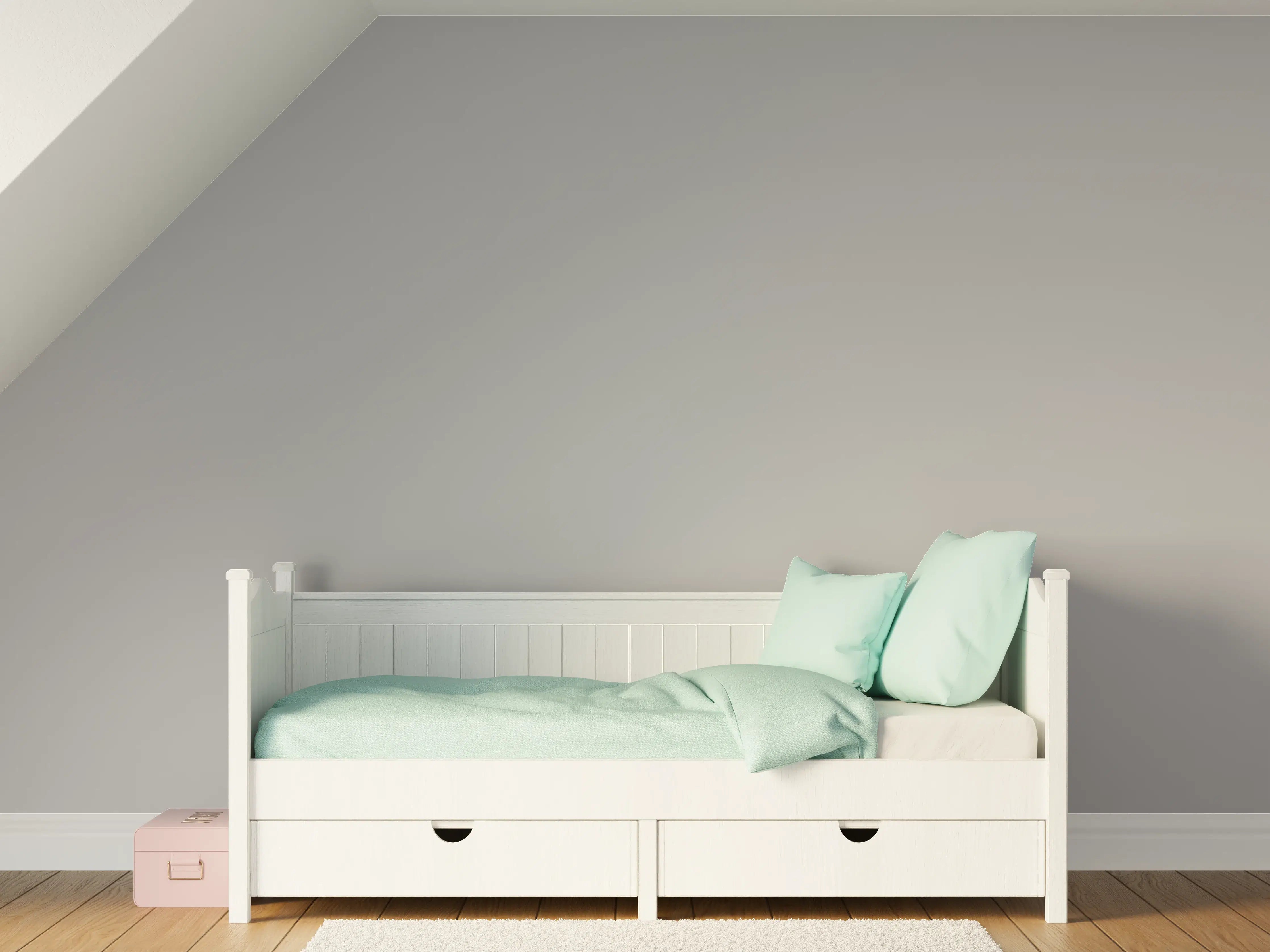Kinderzimmer Wandgestaltung - RAL 9022 (Perlhellgrau)