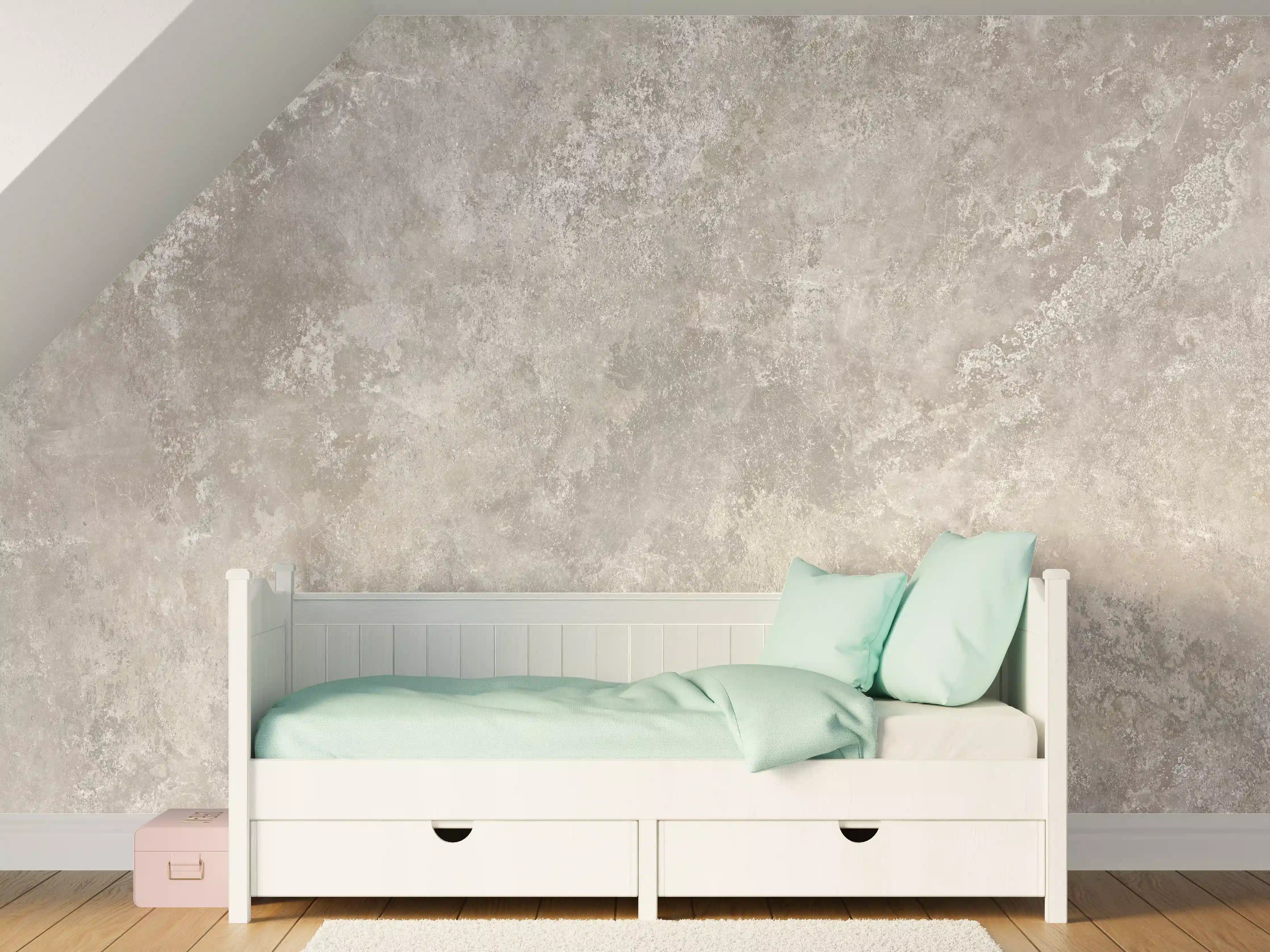 Kinderzimmer Wandgestaltung - Raue Zement Struktur 