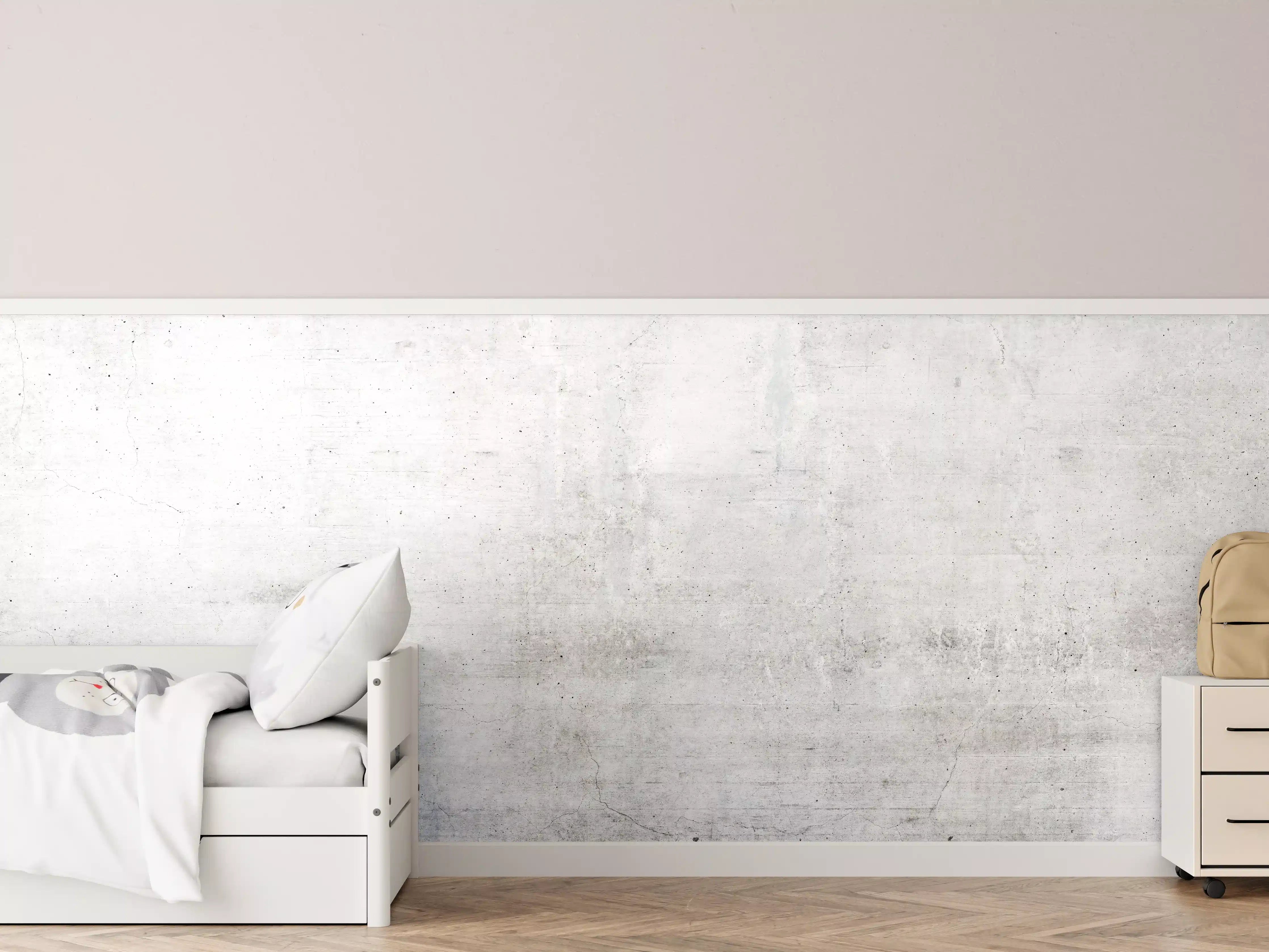 Kinderzimmer Wandgestaltung - Rauer weißer Beton